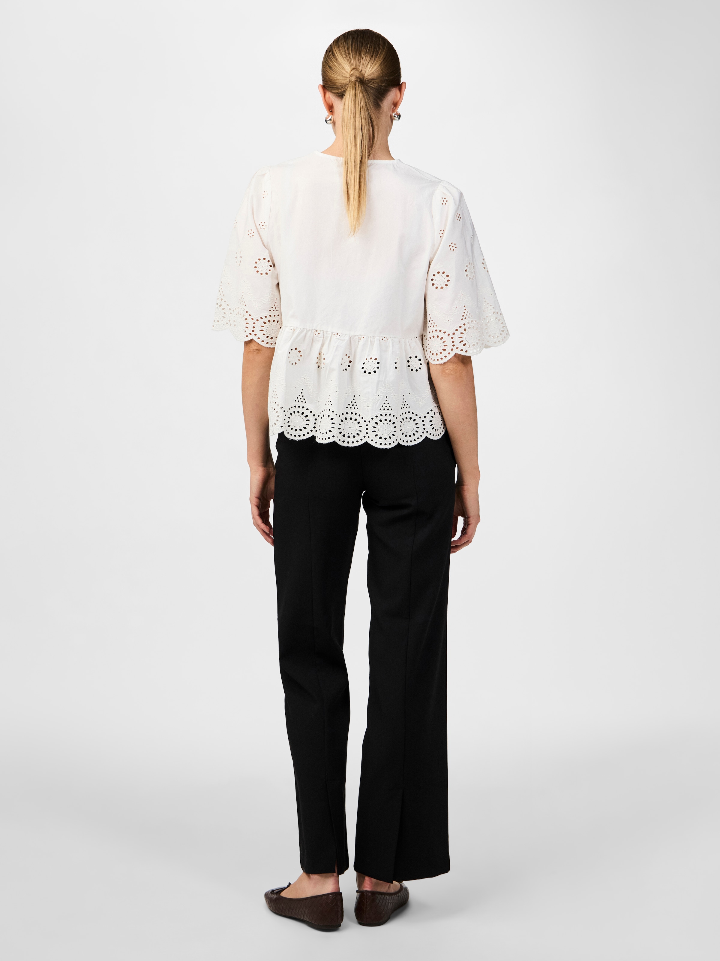 Y.A.S Blouse en dentelle »YASCORNELIA 2/4 TIE TOP S. NOOS« Baumwolle, regular fit