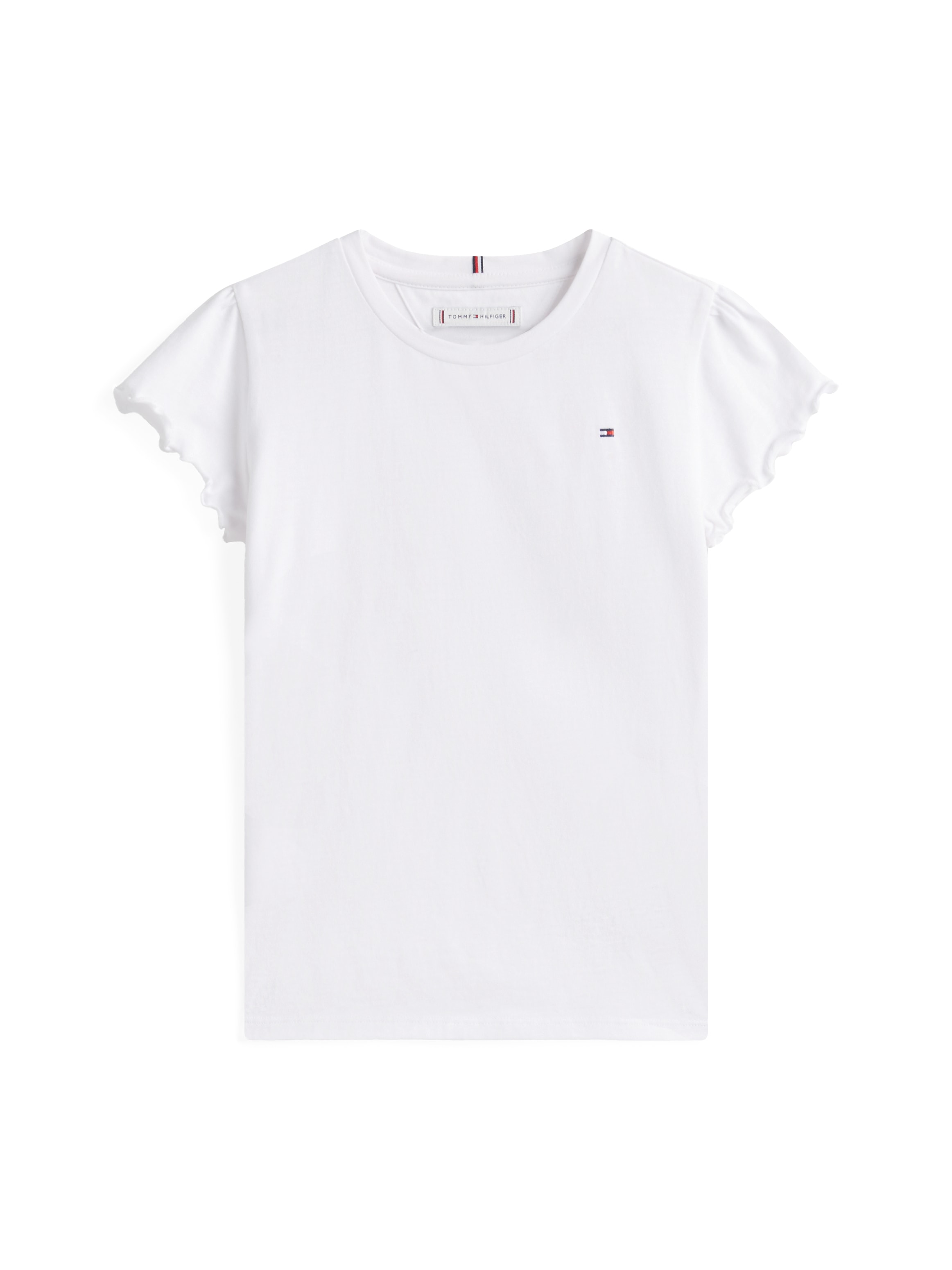 Tommy Hilfiger T-Shirt »ESSENTIAL RUFFLE SLEEVE TOP« mit gewelltem Ärmelabschluss