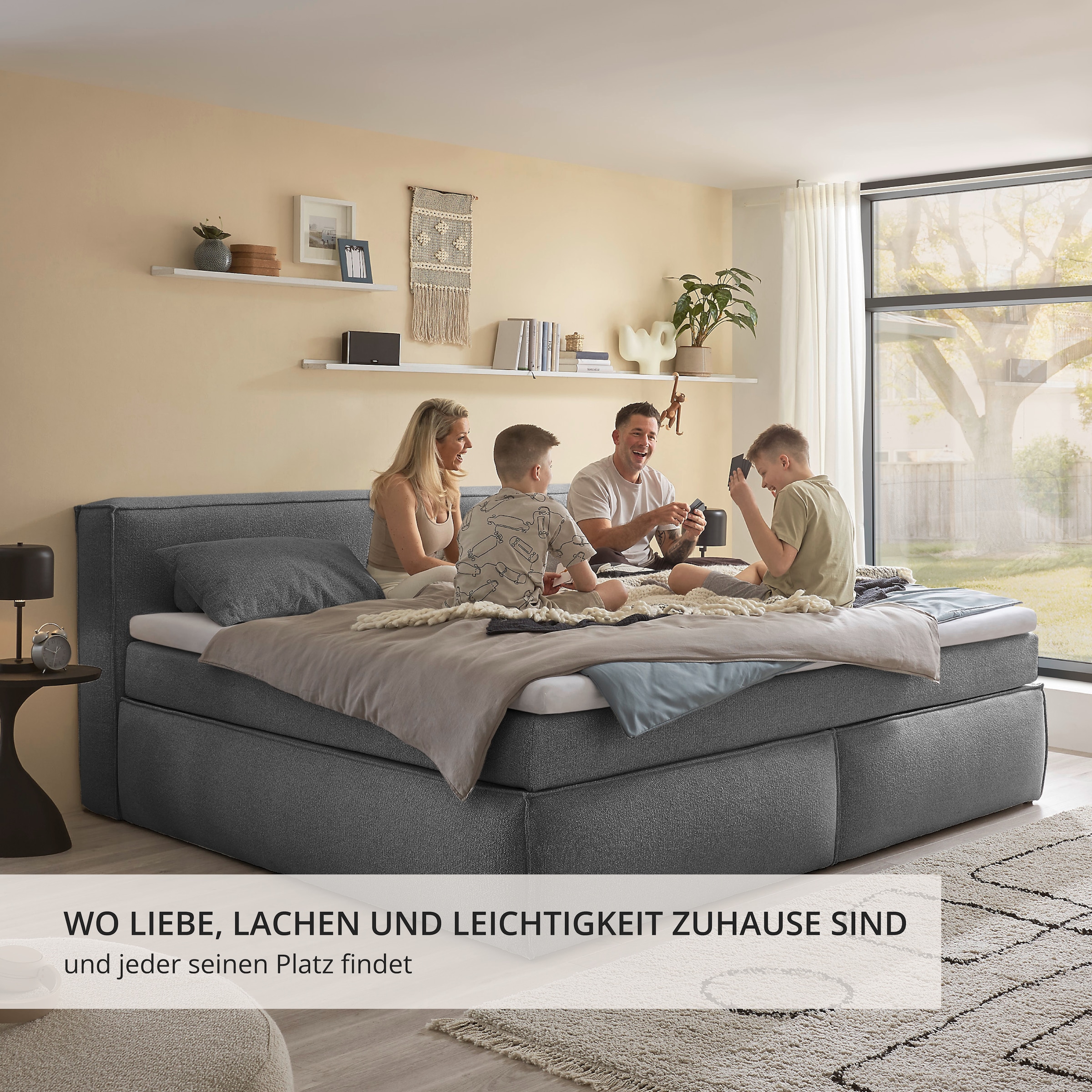 ED EXCITING DESIGN Boxspringbett »Sandon, Familienbett erhältlich in der Grösse 240x200cm« in verschiedenen Farben erhältlich