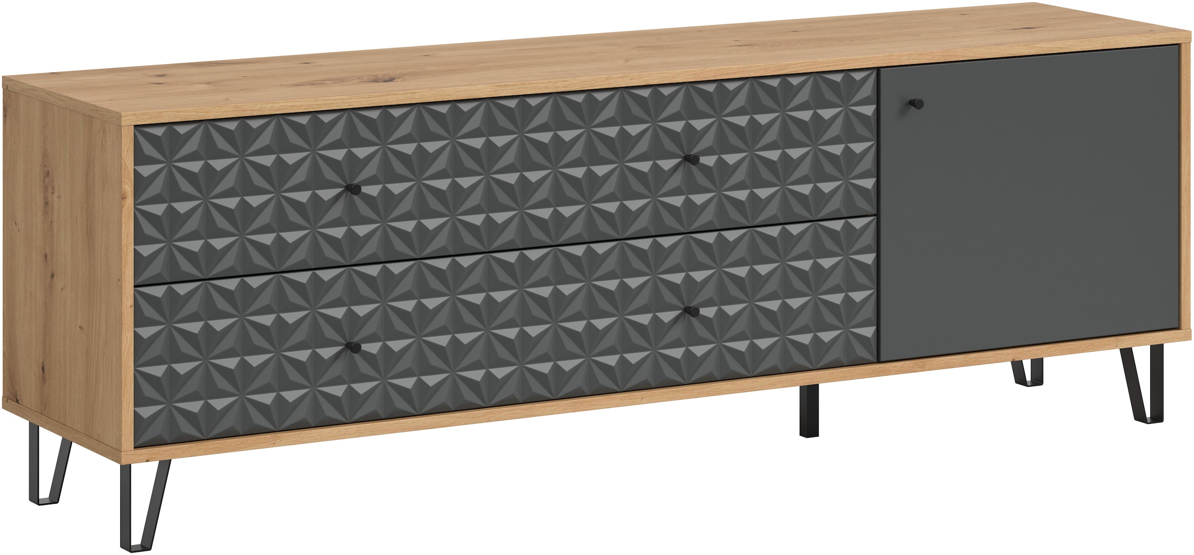 Image of Home affaire Lowboard "VICENZA, Breite 164cm, 1 Tür, 1 Einlegeboden, 2 Fächer, 2 Schubkästen" Kommode, Schrank, Anrichte, Board, Wohnzimmerschrank