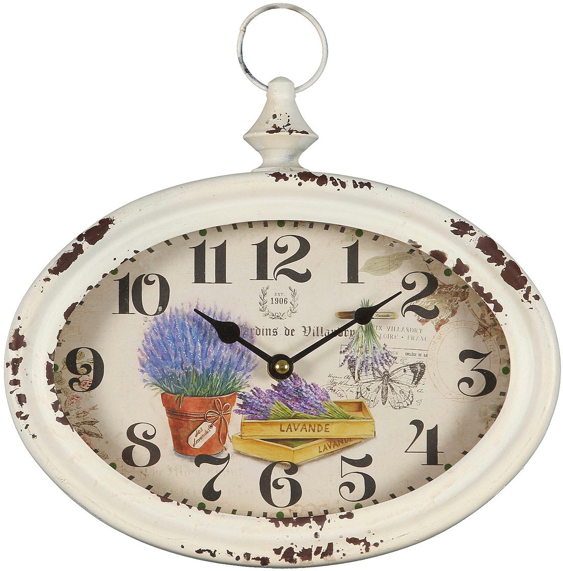 Image of Ambiente Haus Wanduhr »Lavendel Wanduhr aus Metall 28cm« bei Ackermann Versand Schweiz