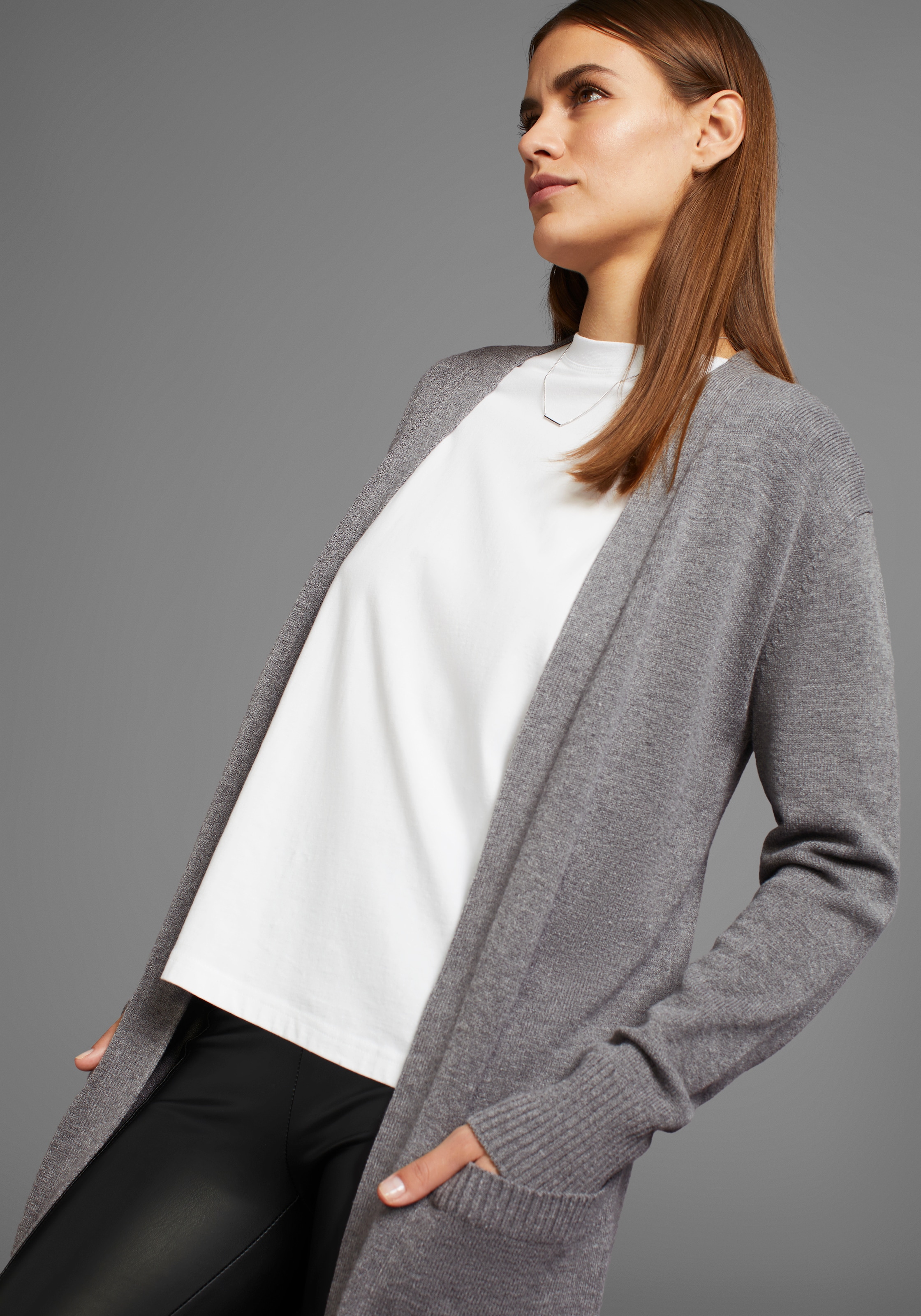 HECHTER PARIS Longstrickjacke, in Longform