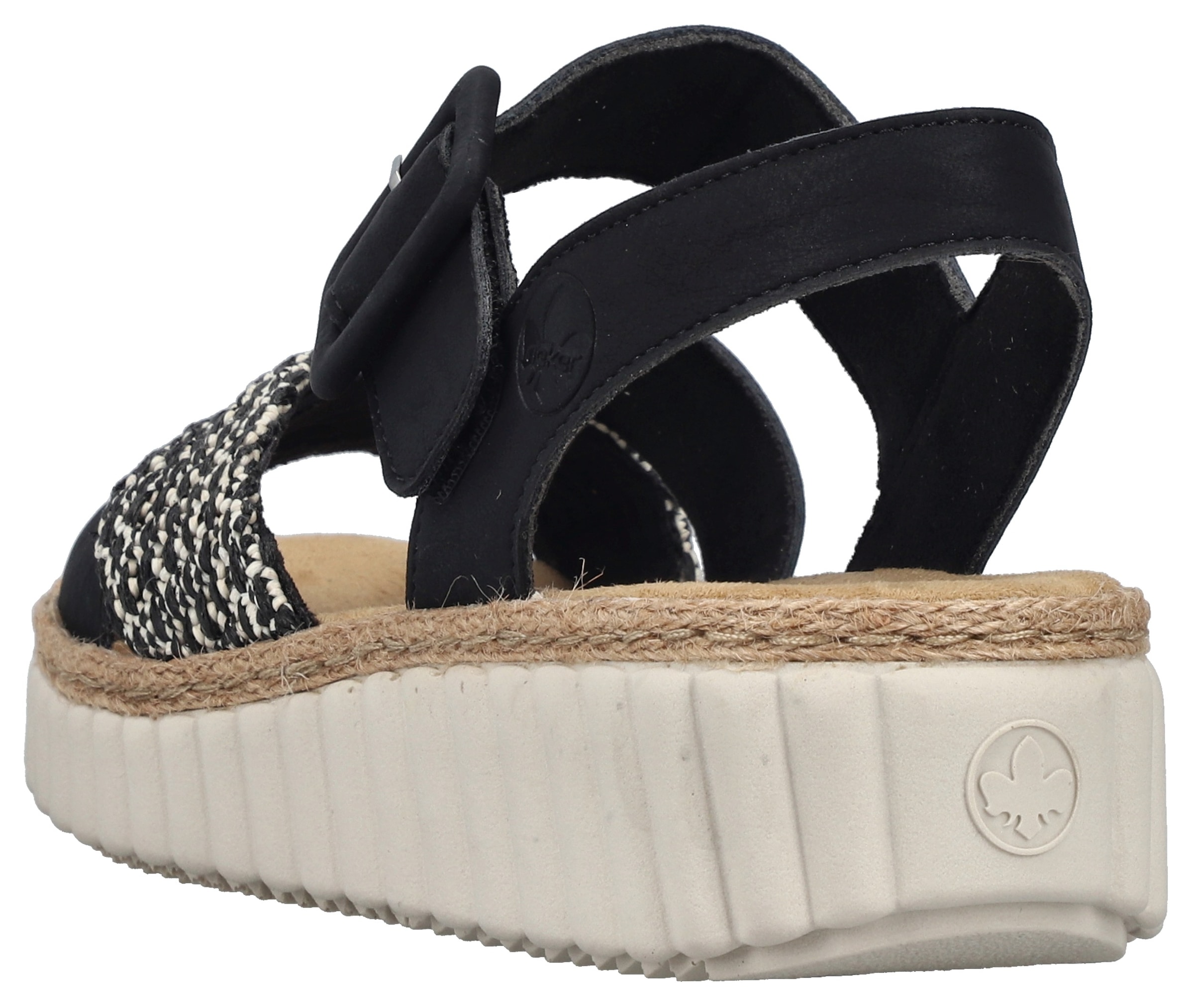 Rieker Sandale  Chaussure d'été, chaussure de plage, chaussure de vacances avec bordure en raphia