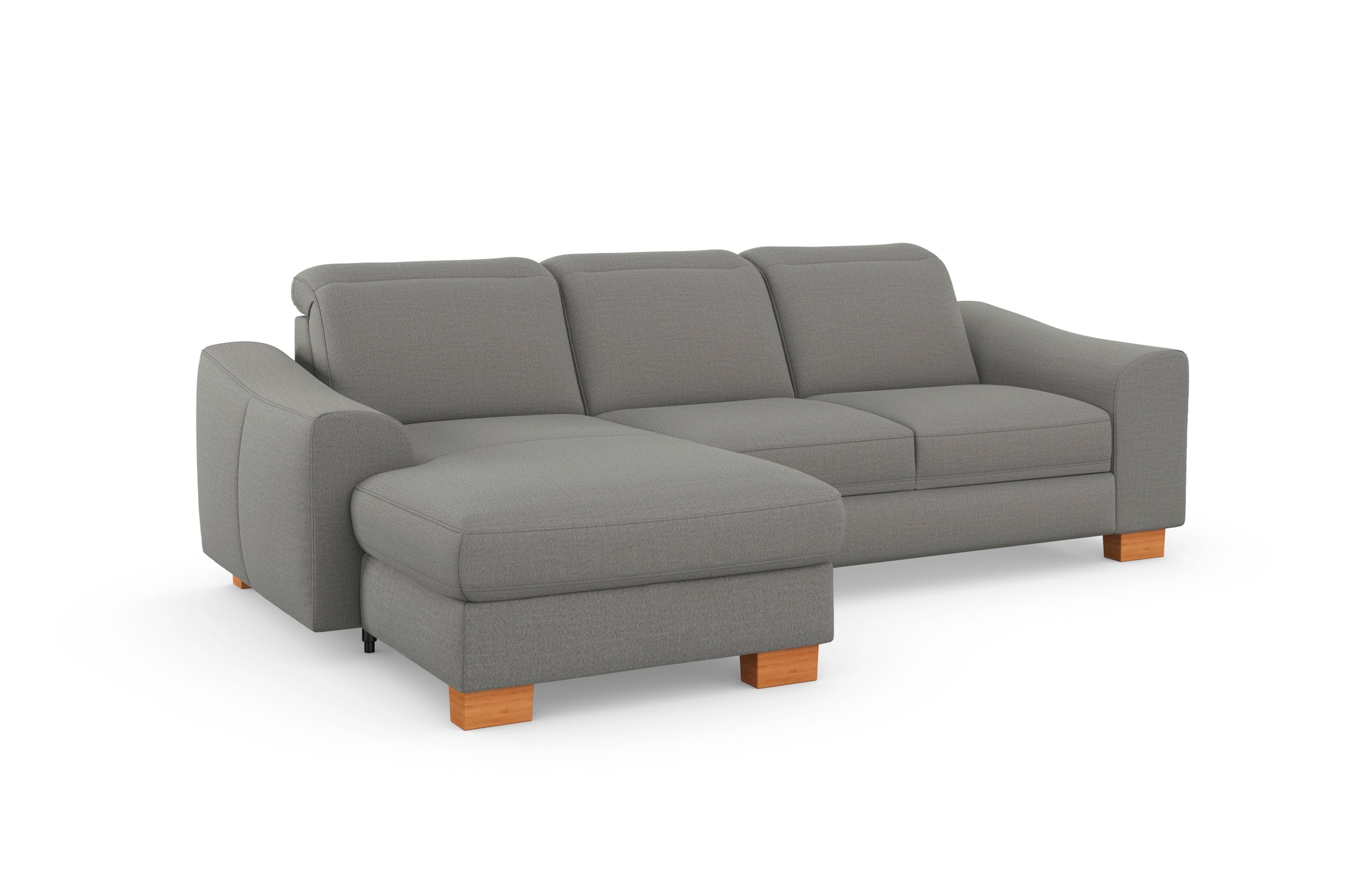 sit&more Canapé d'angle »Dundee L-Form« mit Federkern und Massivholzfüssen, wahlweise mit Kopfteilverstellung