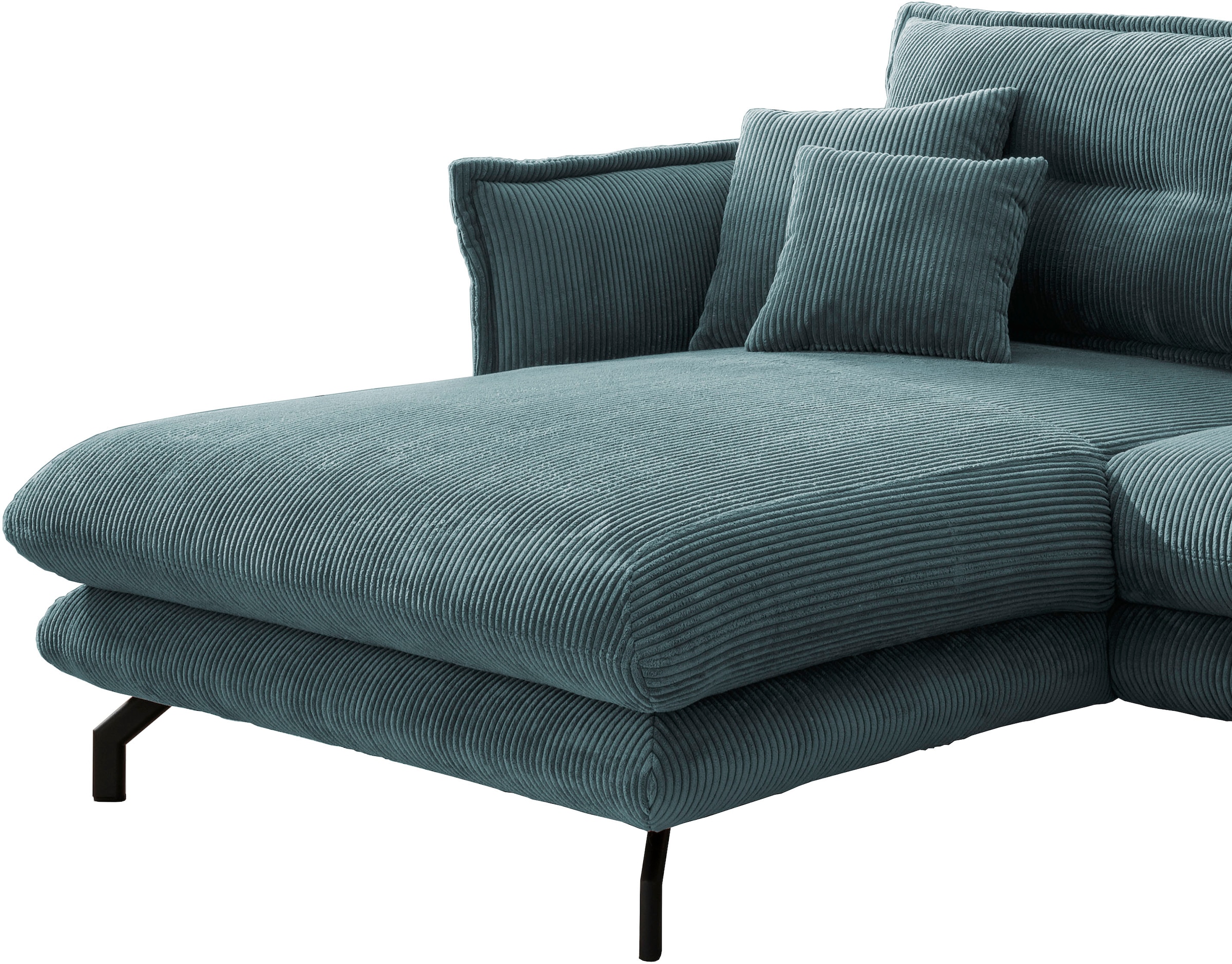 Home affaire Canapé d'angle »Lazio modern und bequem, schmale Armlehnen, tolle Detailverarbeitung« zwei verschiedene Fussfarben wählbar
