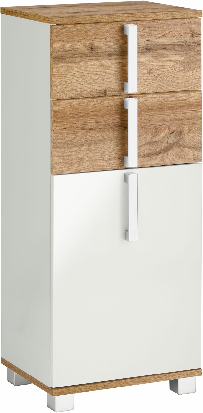 Schildmeyer Waschbeckenunterschrank »Kampen«, Höhe 60 cm, mit Metallgriffen,  Tür mit Soft-Close, 2 Schubladen versandkostenfrei auf