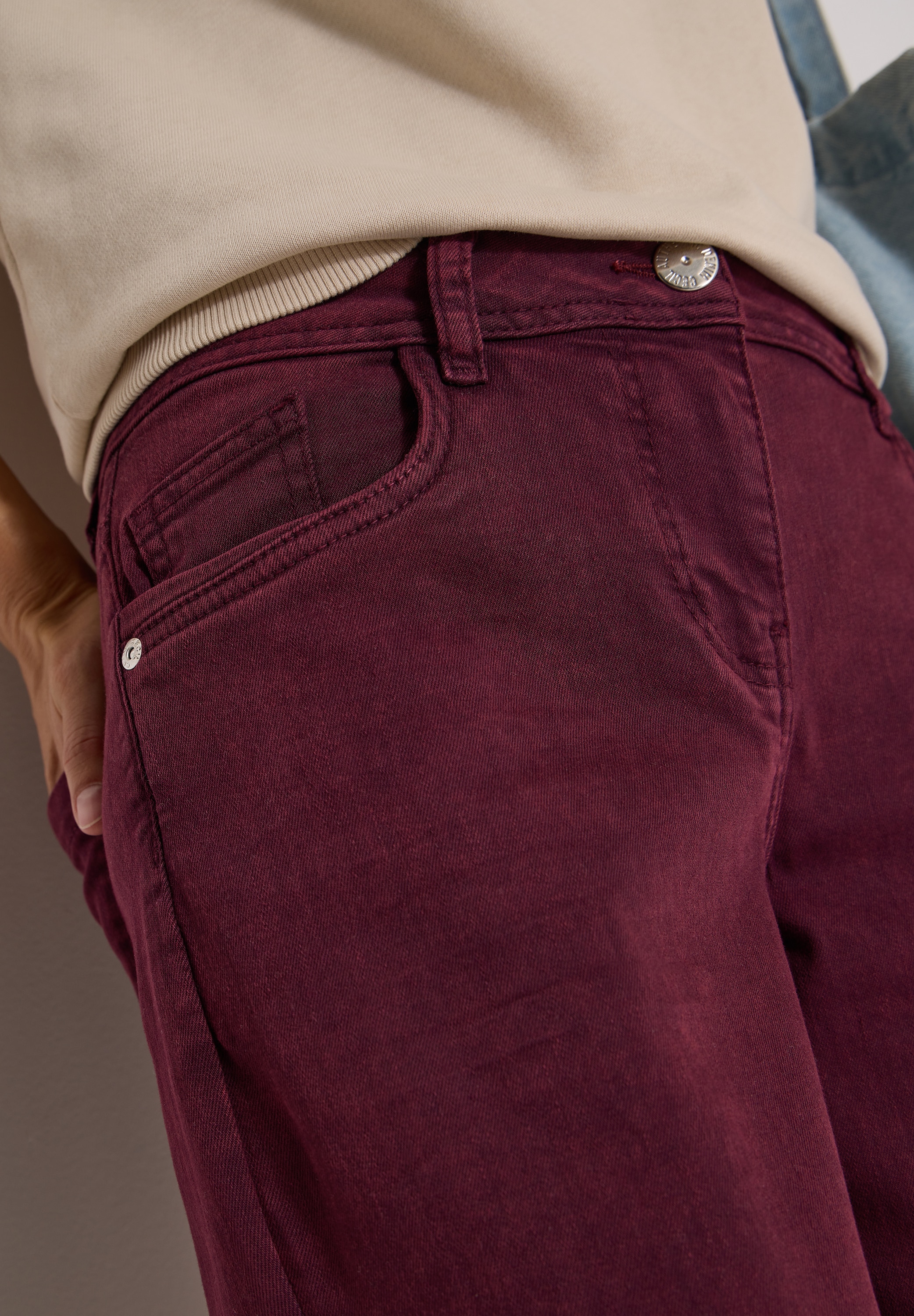 Cecil Loose-fit-Jeans »Sytel Neele Color« Denim im gefärbten Look mit weitem Bein