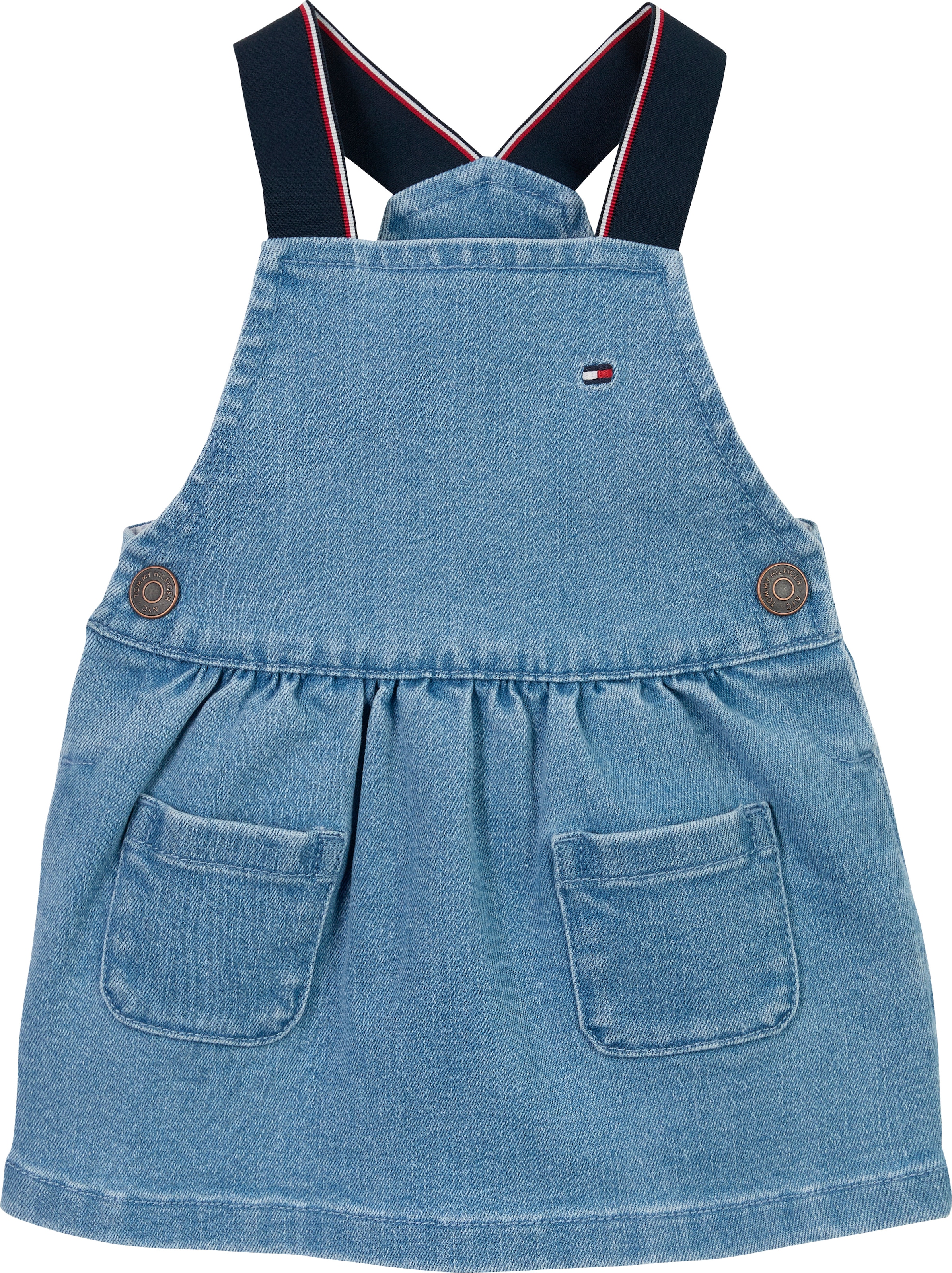 Tommy Hilfiger Latzkleid »DENIM DUNGAREE DRESS«, mit Logostickerei, mit Knöpfen