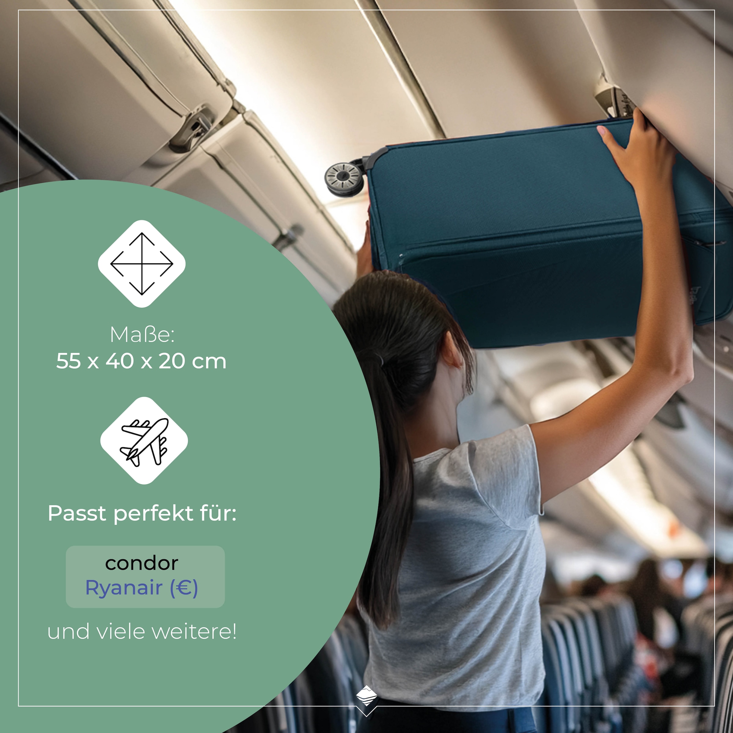 travelite Trolley pour bagages à main »JETPACK Multi Light 2 Cabin Handgepäck Koffer« 41 litre 2 Rollen bagage souple, compatible Ryanair, Condor et de nombreuses compagnies aériennes courantes