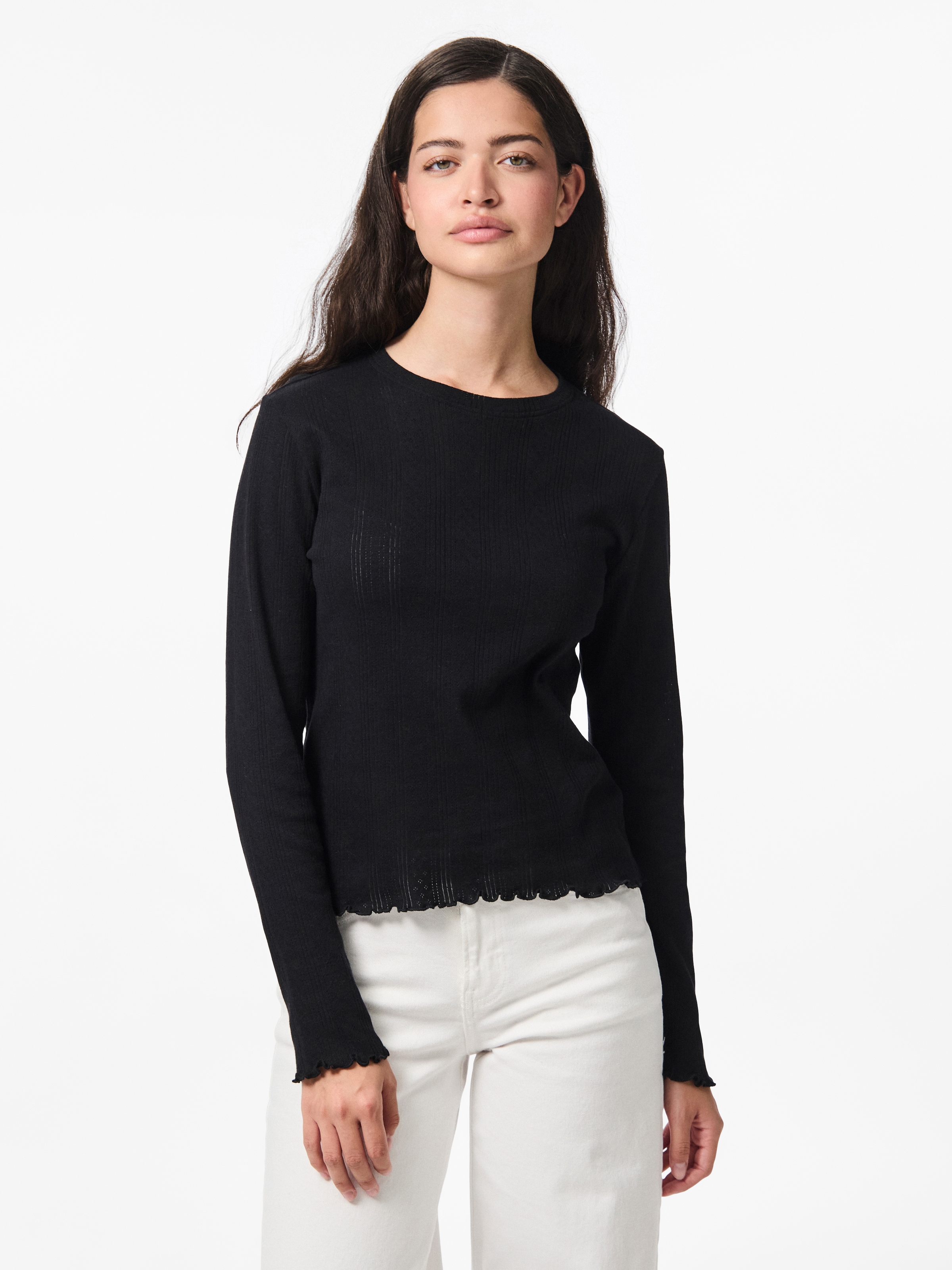 Image of pieces Langarmshirt "PCMARIE LS O-NECK POIN TOP JRS NOOS BC"