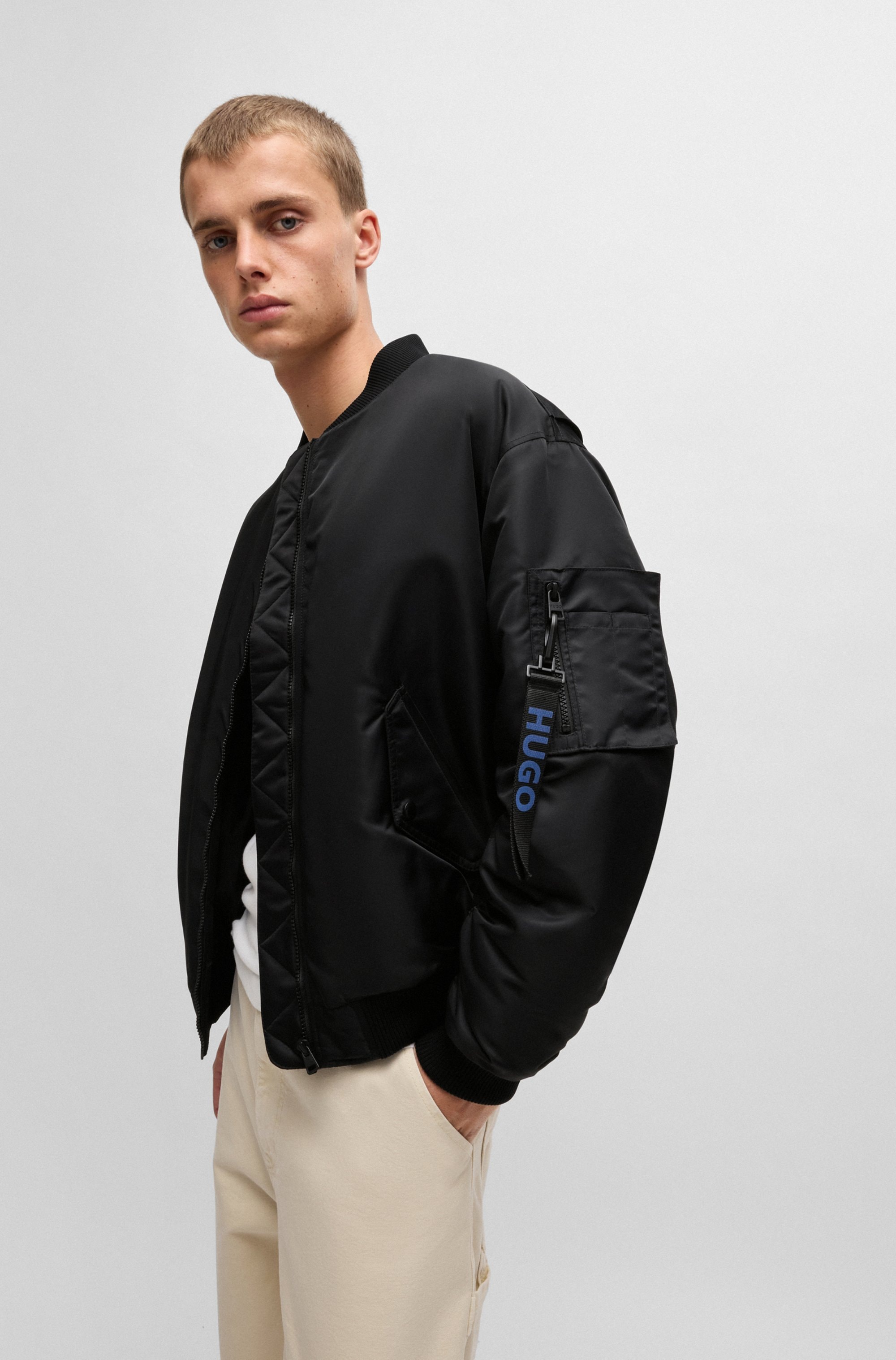 HUGO Blue Bomberjacke »Falorri«, in Moiré Optik