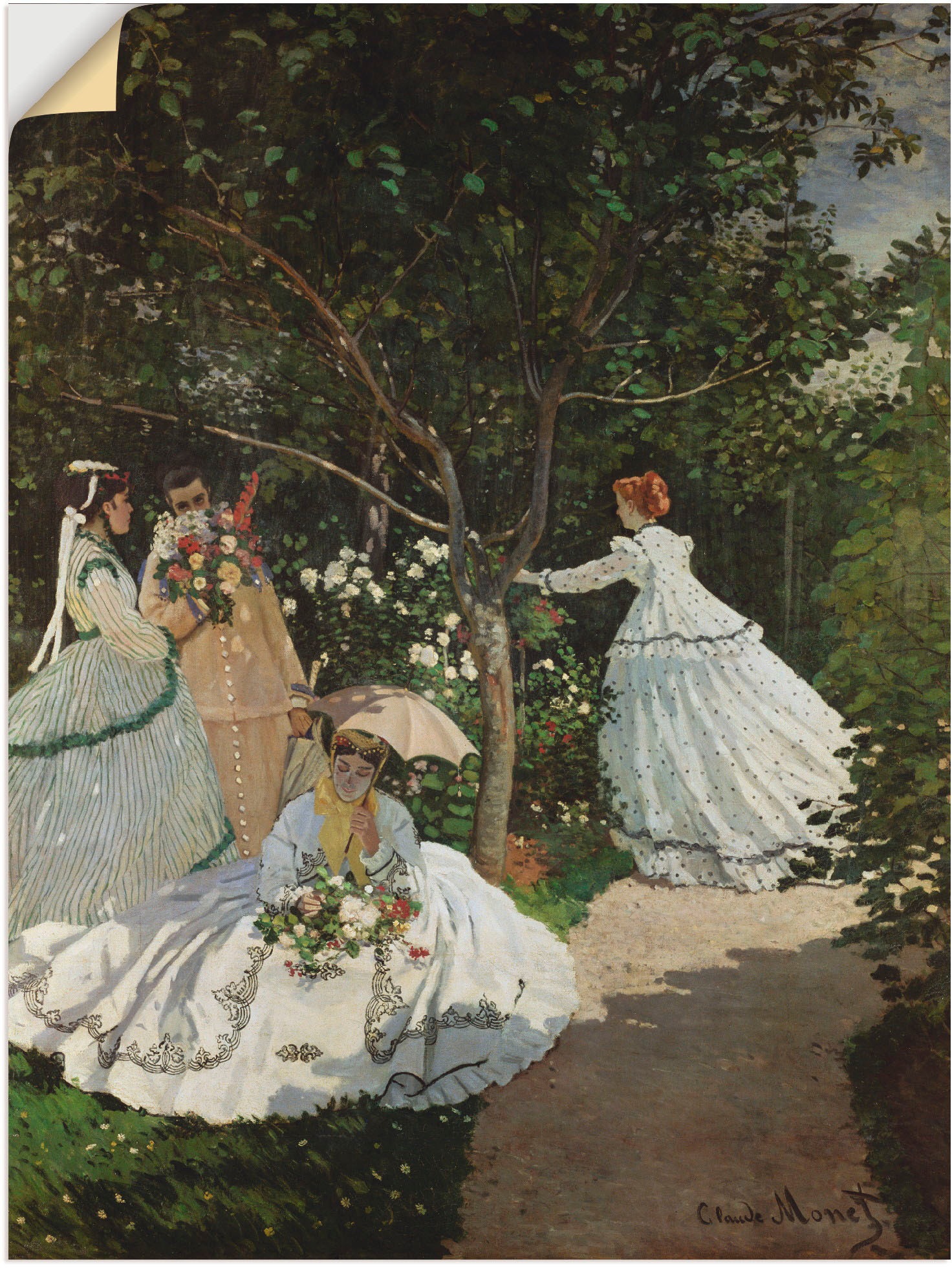 Image of Artland Wandbild »Damen im Garten in Ville d'Avray. 1867«, Frau, (1 St.), in vielen Grössen & Produktarten - Alubild / Outdoorbild für den Aussenbereich, Leinwandbild, Poster, Wandaufkleber / Wandtattoo auch für Badezimmer geeignet bei Ackermann Versand S