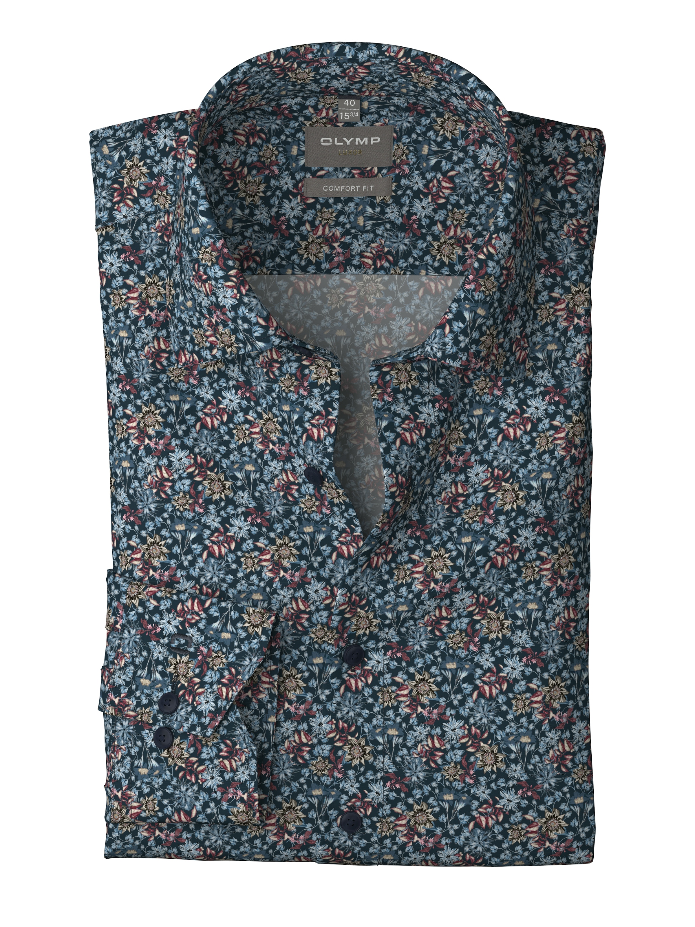 OLYMP Chemise à manches longues »Luxor« gemustert, Businesshemd, comfort fit, New-Kentkragen