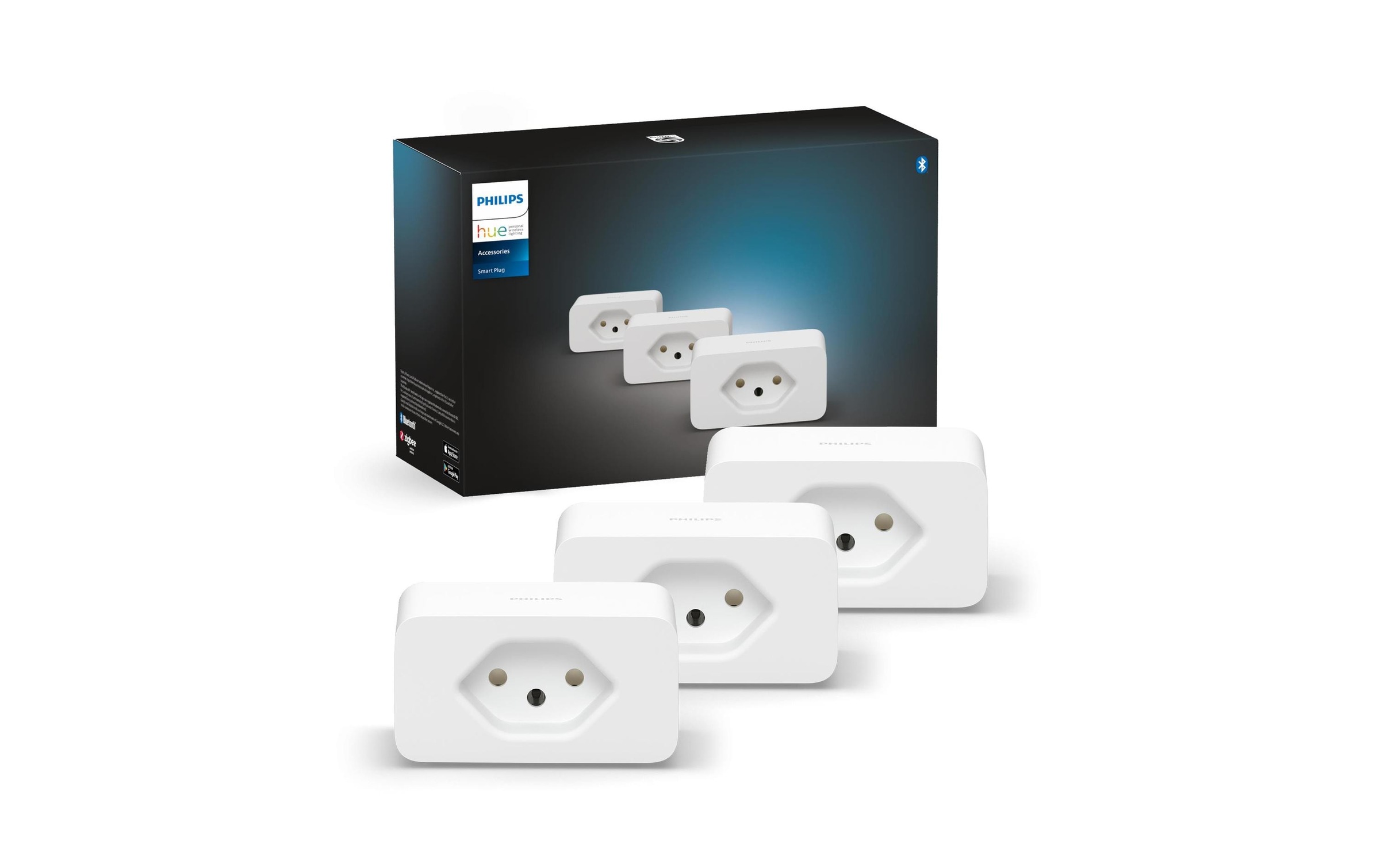 Image of Philips Hue Steckdose "Hue Zubehör Smart Plug Steckdose 3er Set CH Weiss, Bluetooth" 3 Stk. tlg.