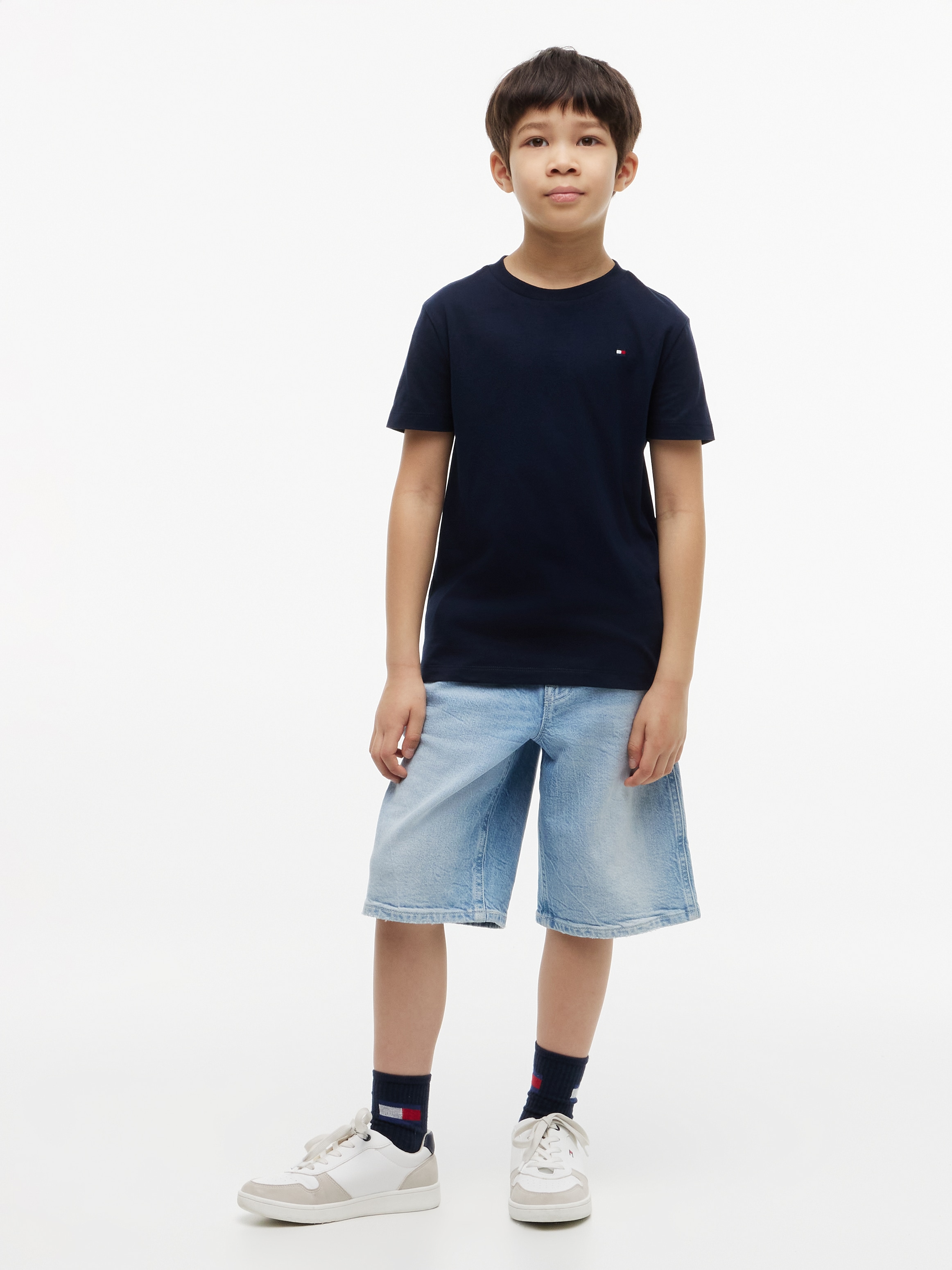 Tommy Hilfiger T-shirt encolure ronde, coupe régulière, enfants jusqu'à 16 ans, coton pur