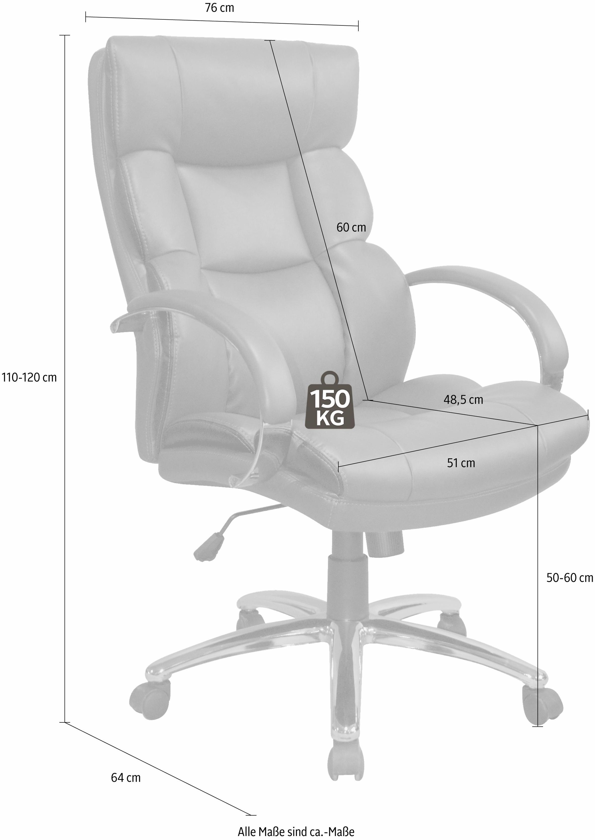 Homexperts Bürostuhl »Push XXL«, bis zu 150 kg belastbar, Chefsessel