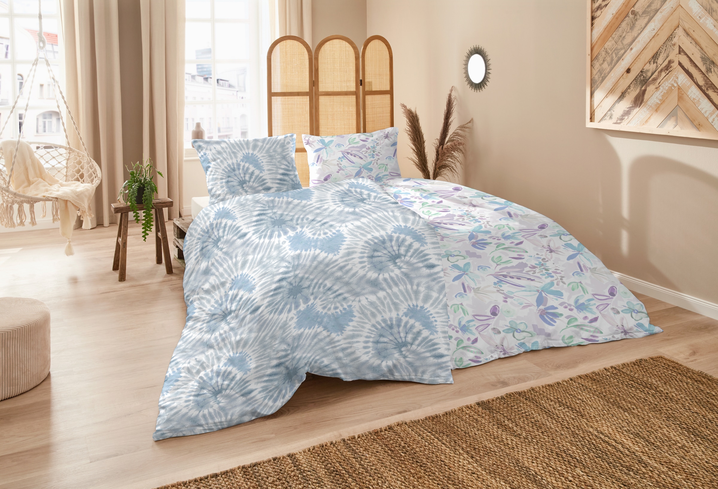 Primera Bettwäsche »Primera Renforce-Bettwäsche Swirl«, in einem lebhaften Batik-Look