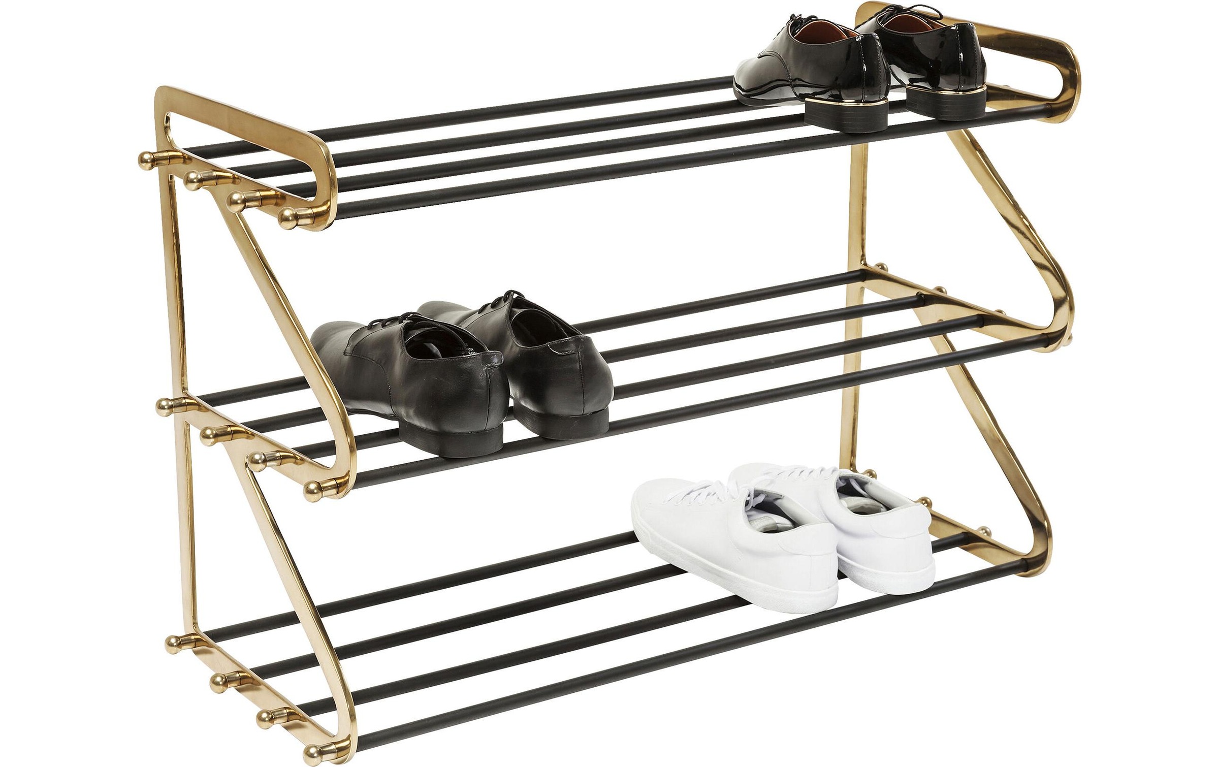 Kare Design Schuhregal »Walk Big 84 x 55 cm, Goldfarben/Schwarz«
