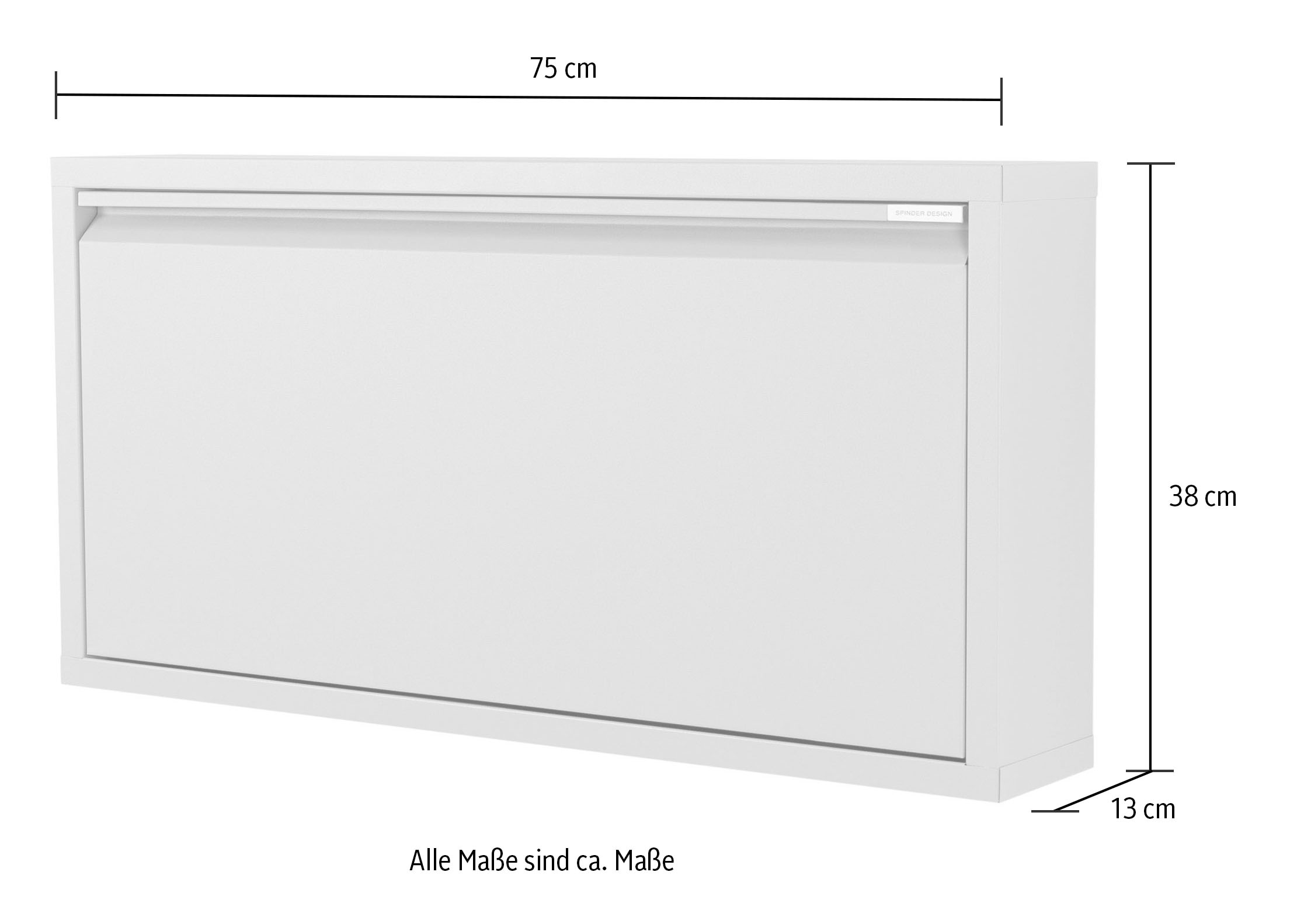 Spinder Design Armoire à chaussures métal, largeur 75 cm, profondeur 12,5 cm