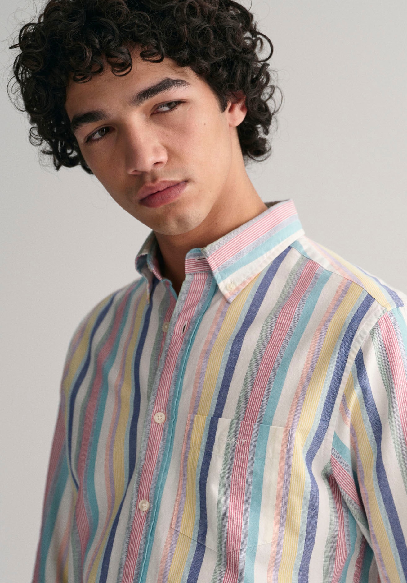 Gant Streifenhemd »Regular Fit Oxford Hemd strukturiert langlebig dicker gestreift«, in angenehmen Pastellfarben