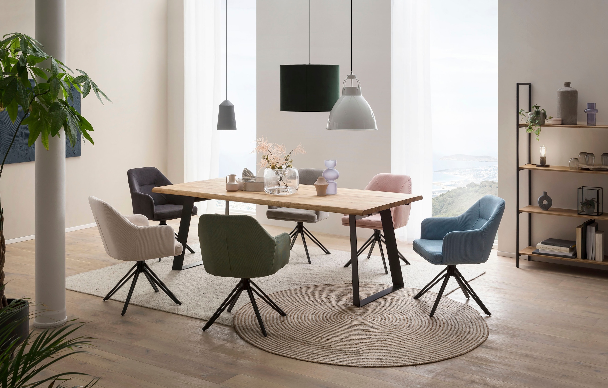 Home affaire Table de salle à manger »Hudson« extensible grâce à la plaque Hudson