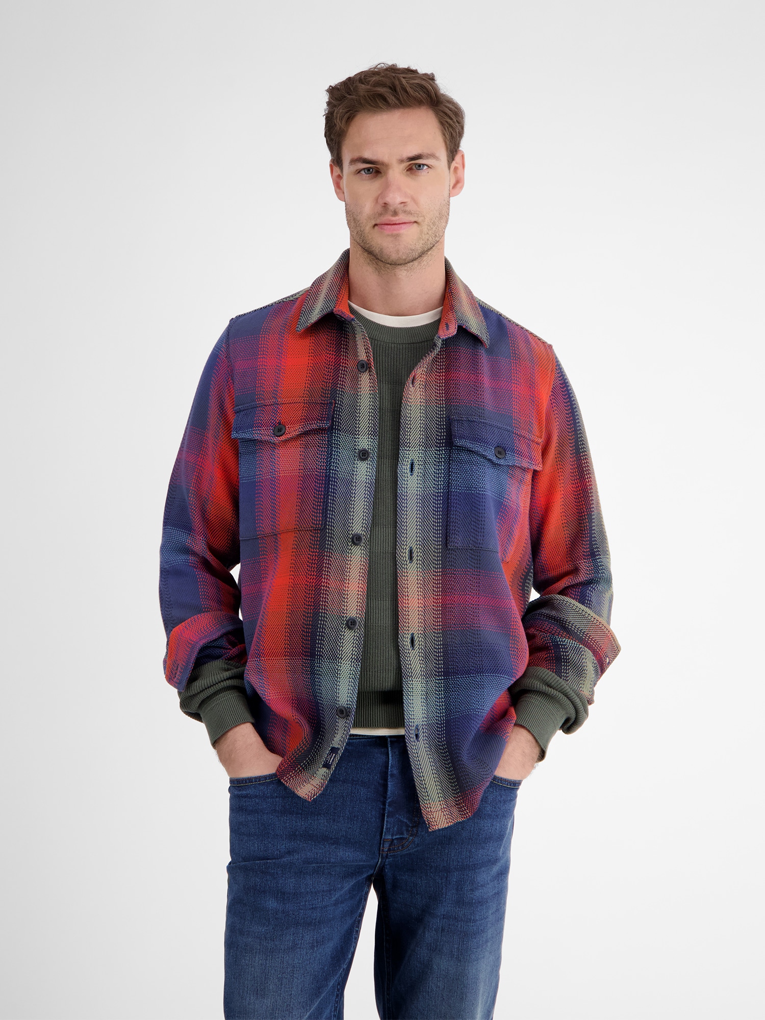 LERROS Karohemd »LERROS Hemdjacke im Holzfällerstil, robust, lässig, zeitlos«