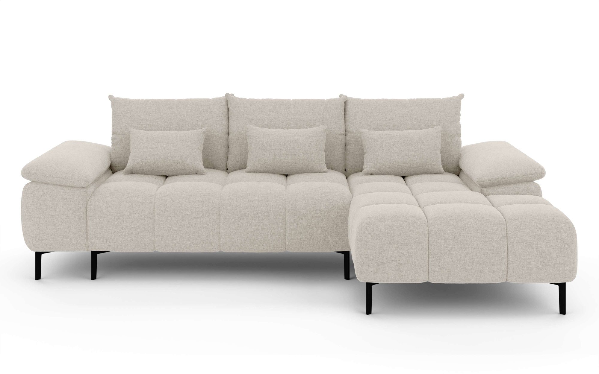 Home affaire Canapé d'angle »DROMARA Schlafsofa mit Bettkasten, Masse: B/T/H 277/141/91 cm« L-Form mit Recamiere rechts/links bestellbar, Wellenunterfederung