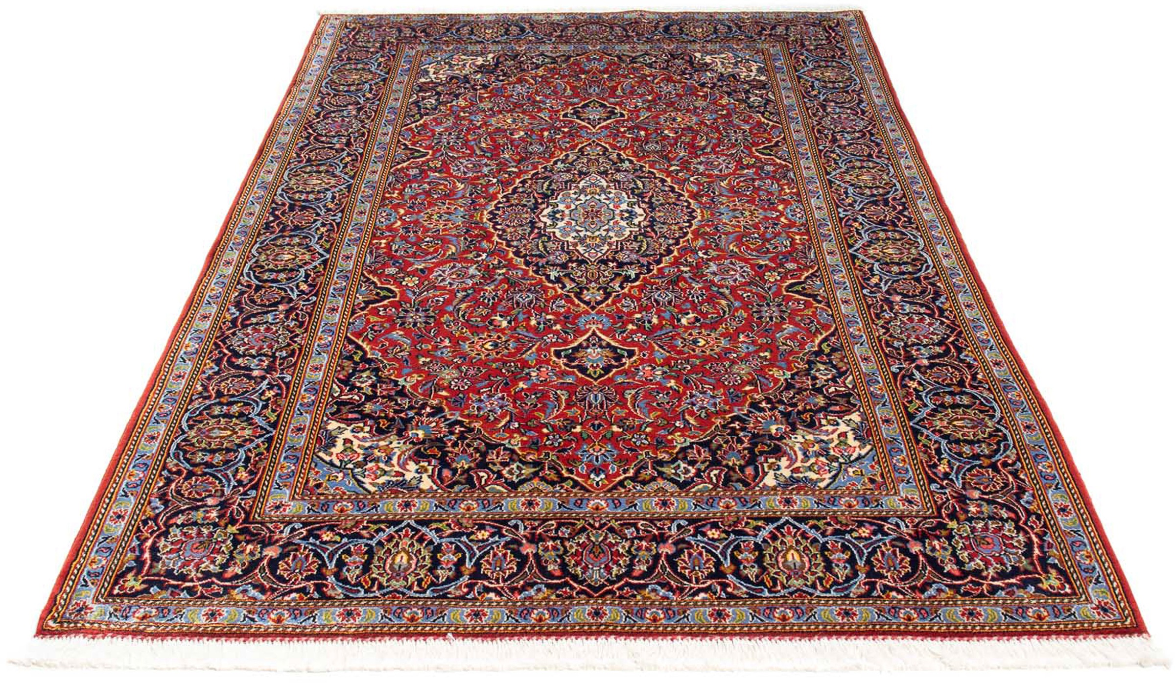 Image of morgenland Orientteppich »Perser - Keshan - 216 x 142 cm - rot«, rechteckig, 10 mm Höhe, Wohnzimmer, Handgeknüpft, Einzelstück mit Zertifikat bei Ackermann Versand Schweiz