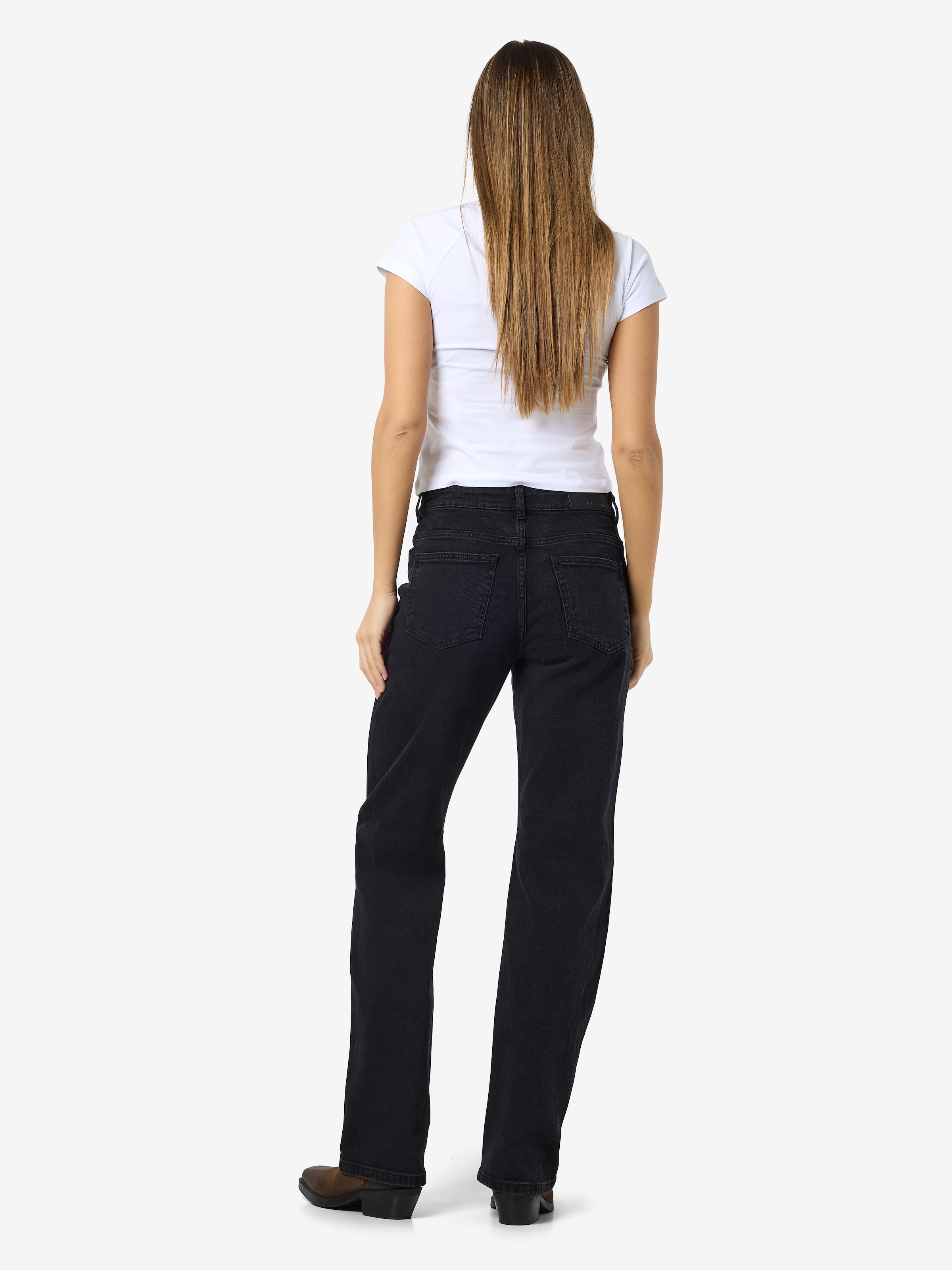 Noisy may High-waist-Jeans »NMMONICA HW STRAIGHT JEAN BLACK NOOS«