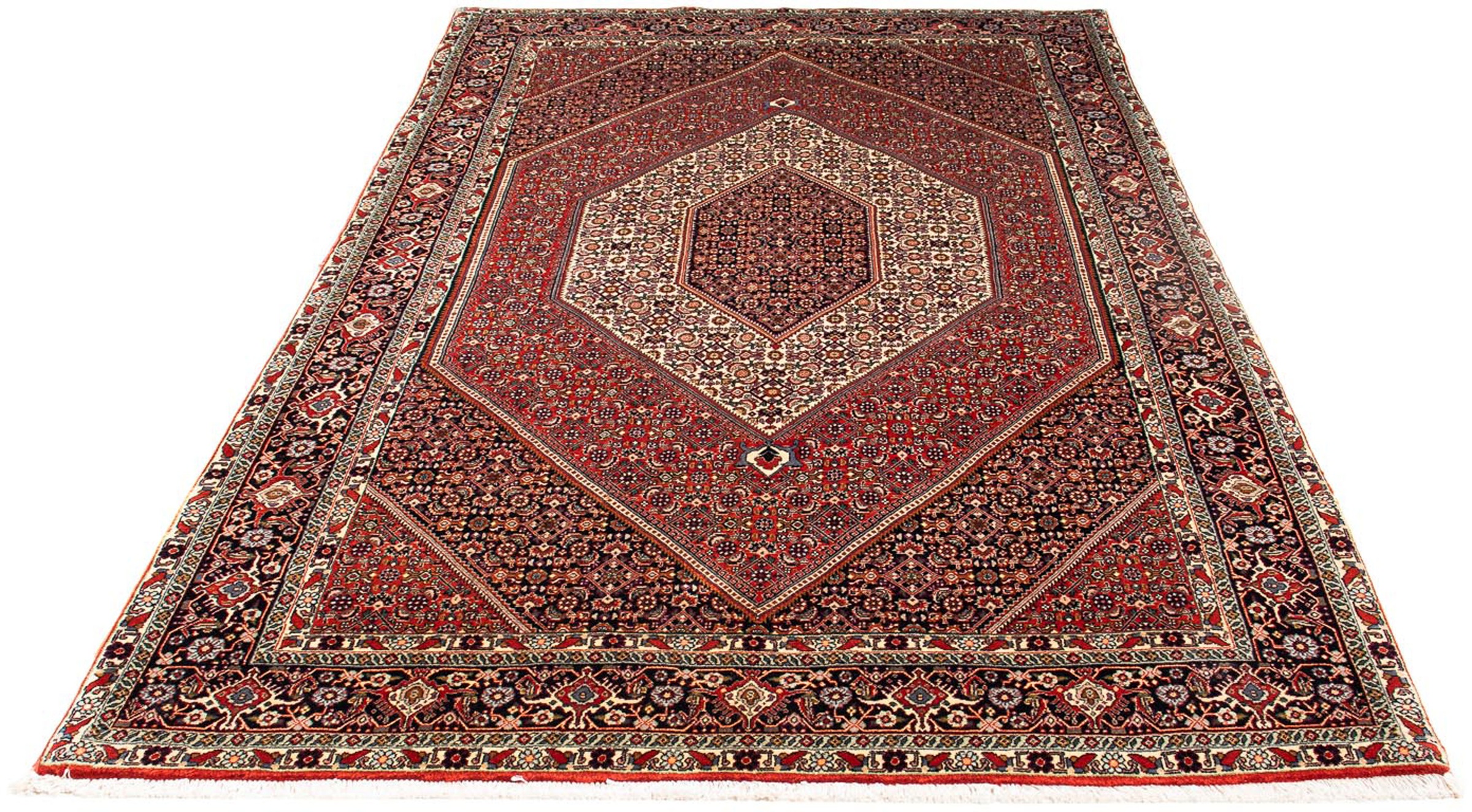 Image of morgenland Orientteppich »Perser - Bidjar - 244 x 153 cm - dunkelrot«, rechteckig, 15 mm Höhe, Wohnzimmer, Handgeknüpft, Einzelstück mit Zertifikat bei Ackermann Versand Schweiz
