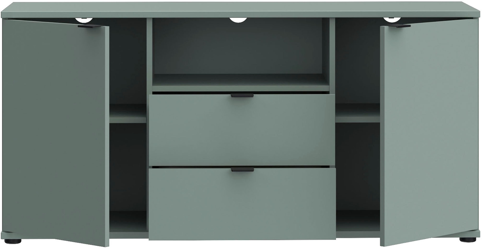 FORTE Lowboard »Ganymede« Breite 129,8cm,  TV Board, Stauraum, Schublade; Metallgriffe, Kabelführung