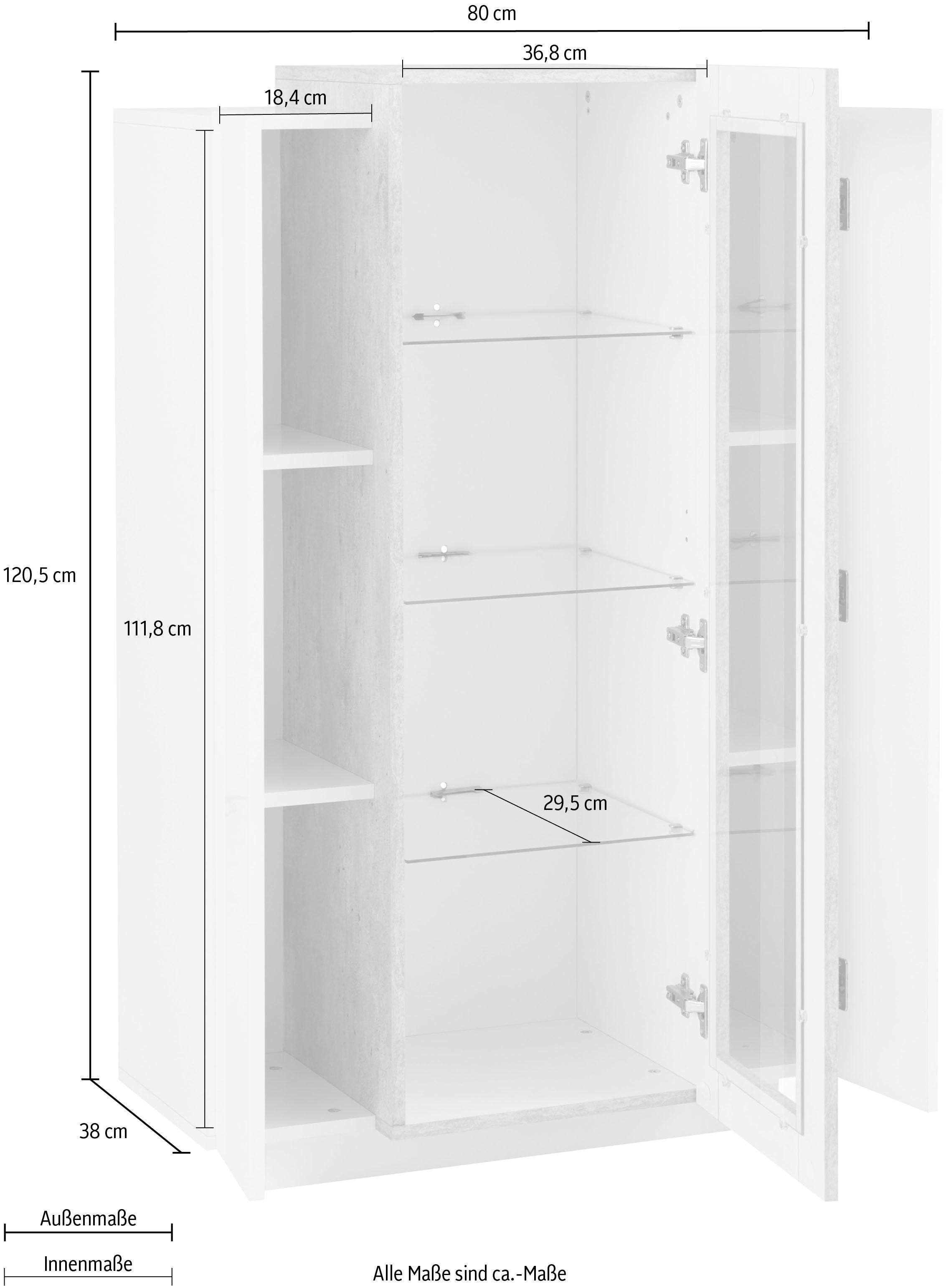 INOSIGN Vitrine »Coro«, Höhe ca. 120,5 cm