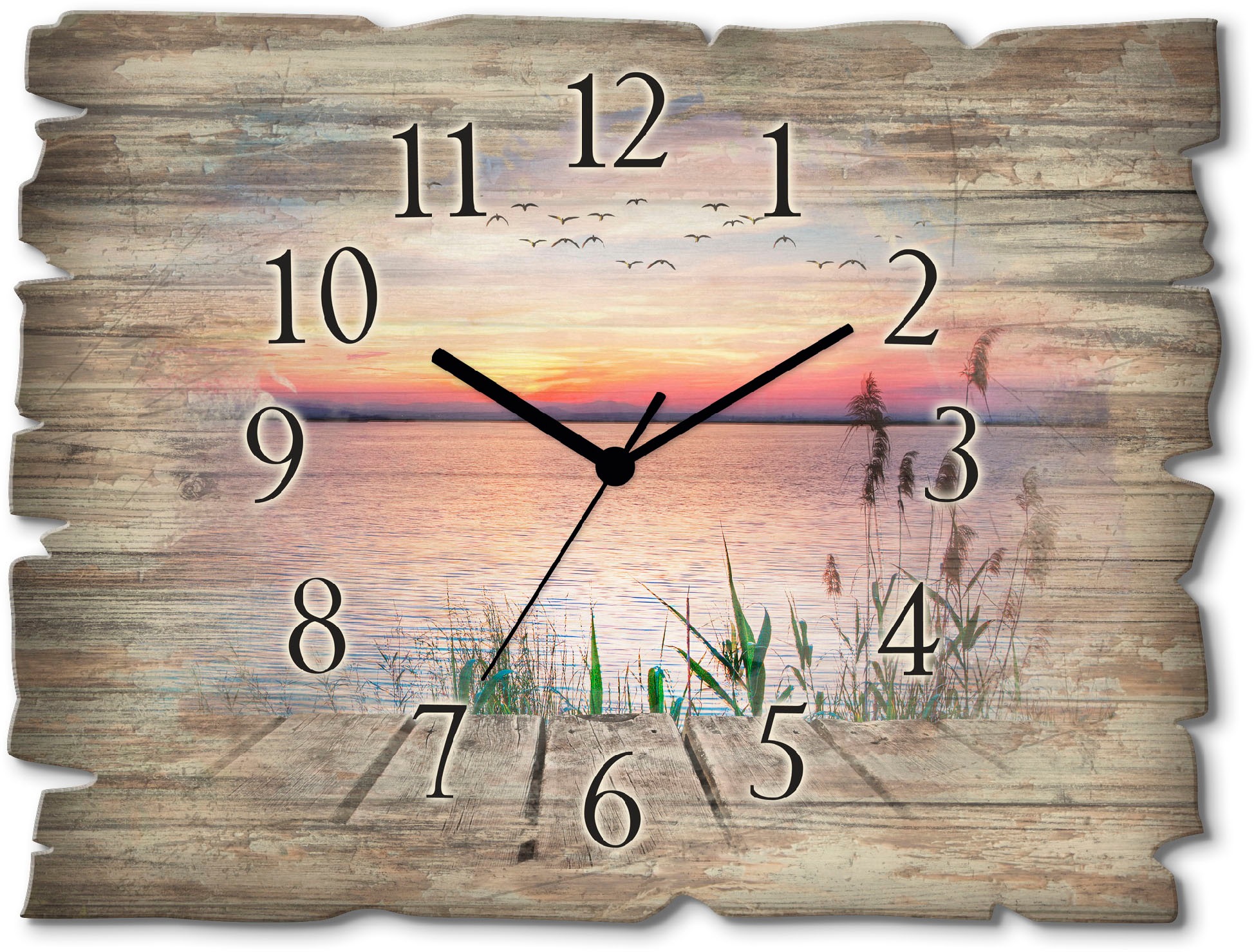 Image of Artland Wanduhr »Der See in den Farben der Wolken«, lautlos, ohne Tickgeräusche, nicht tickend, geräuschlos - wählbar: Funkuhr o. Quarzuhr, moderne Uhr für Wohnzimmer, Küche etc. - Stil: modern bei Ackermann Versand Schweiz