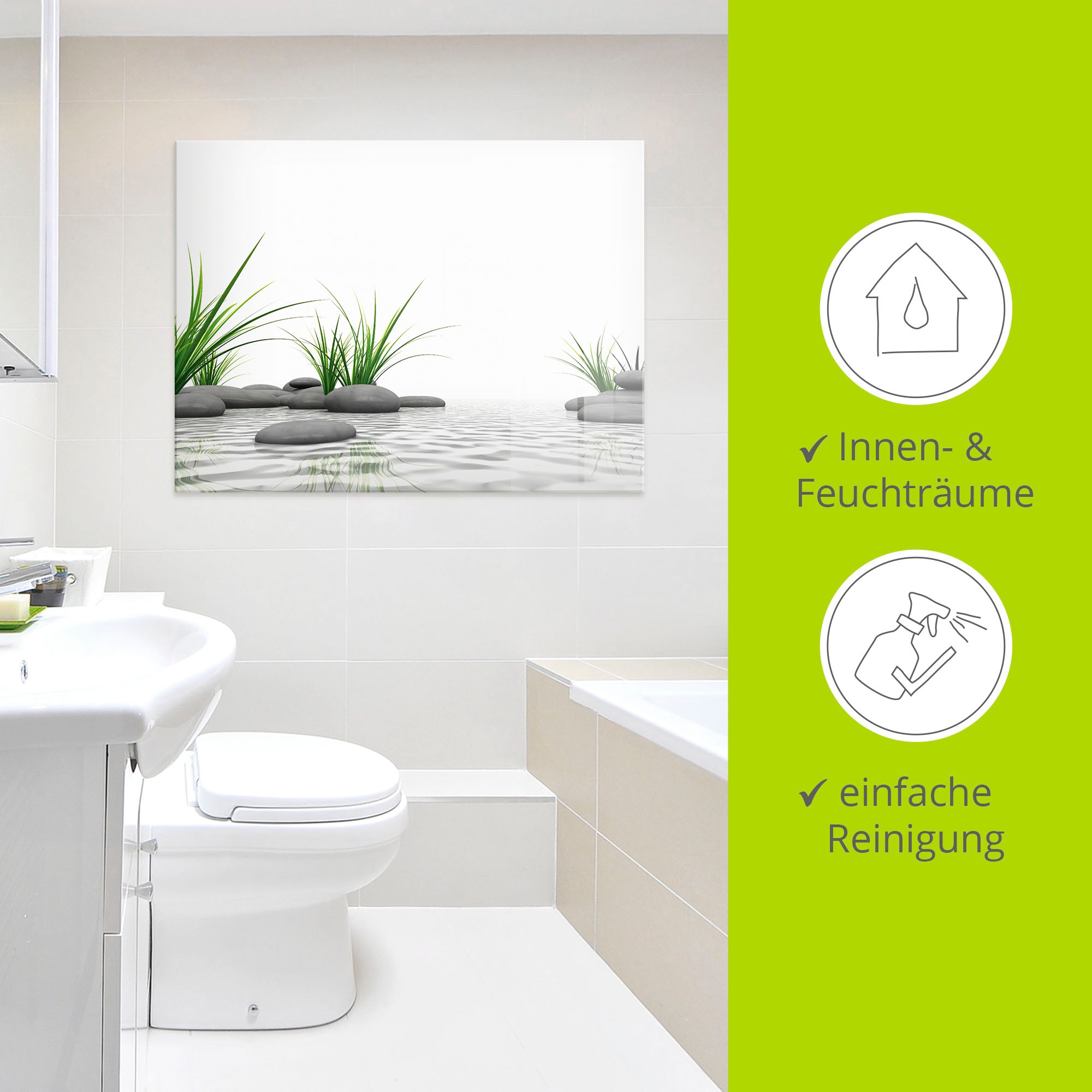 Artland Glasbild »3D Steine« Zen 1 Stk. tlg. in verschiedenen Grössen