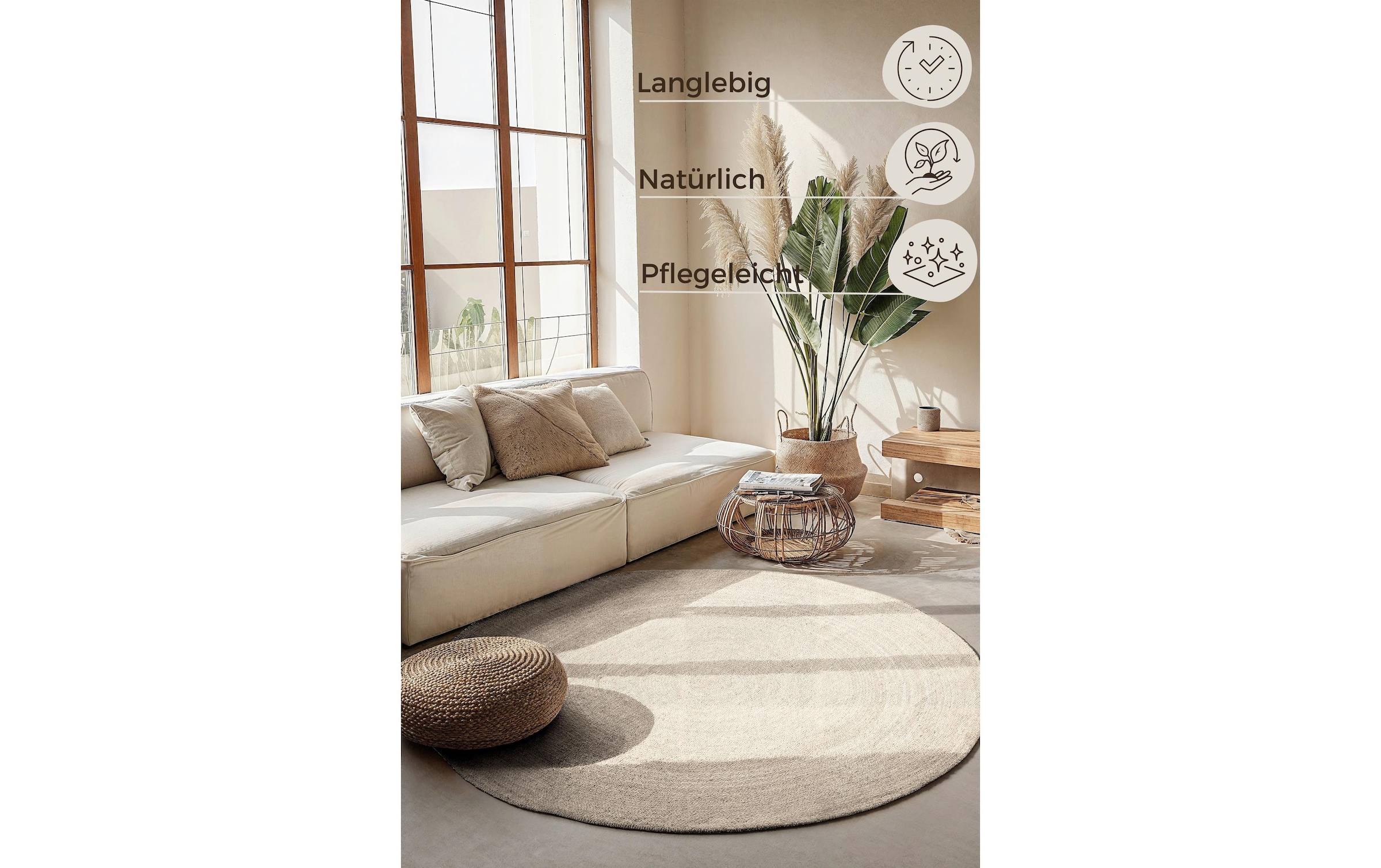 HANSE Home Teppich »Rangpur Juteteppich, in rund und oval« oval 10 mm Höhe handgewebt, 100% Jute , Natur, Wohnzimmer, Flur, Boho, Skandi