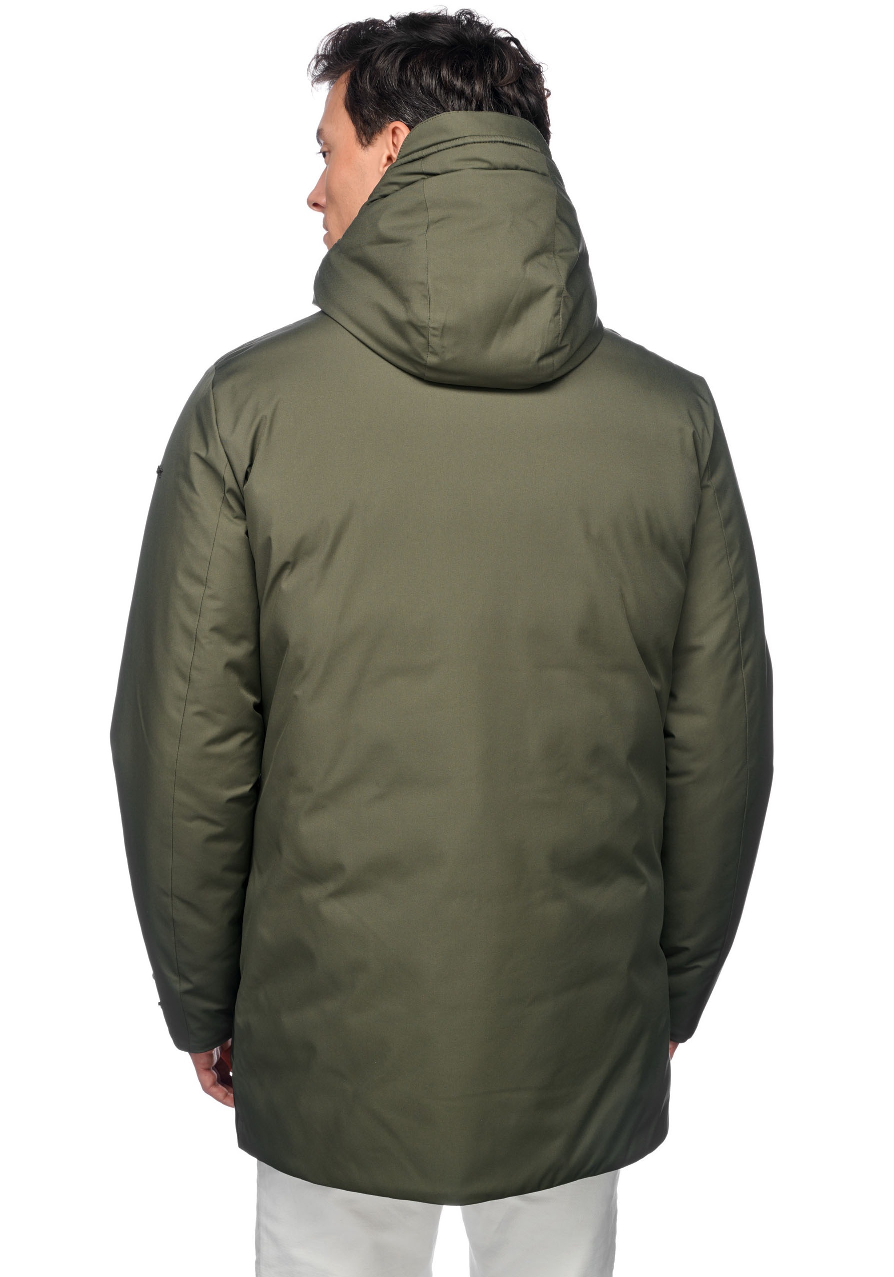Geox Langjacke »SAPIENZA«, mit Kapuze, im Materialmix, 4 Taschen, Kapuze, verdeckter Reissverschluss