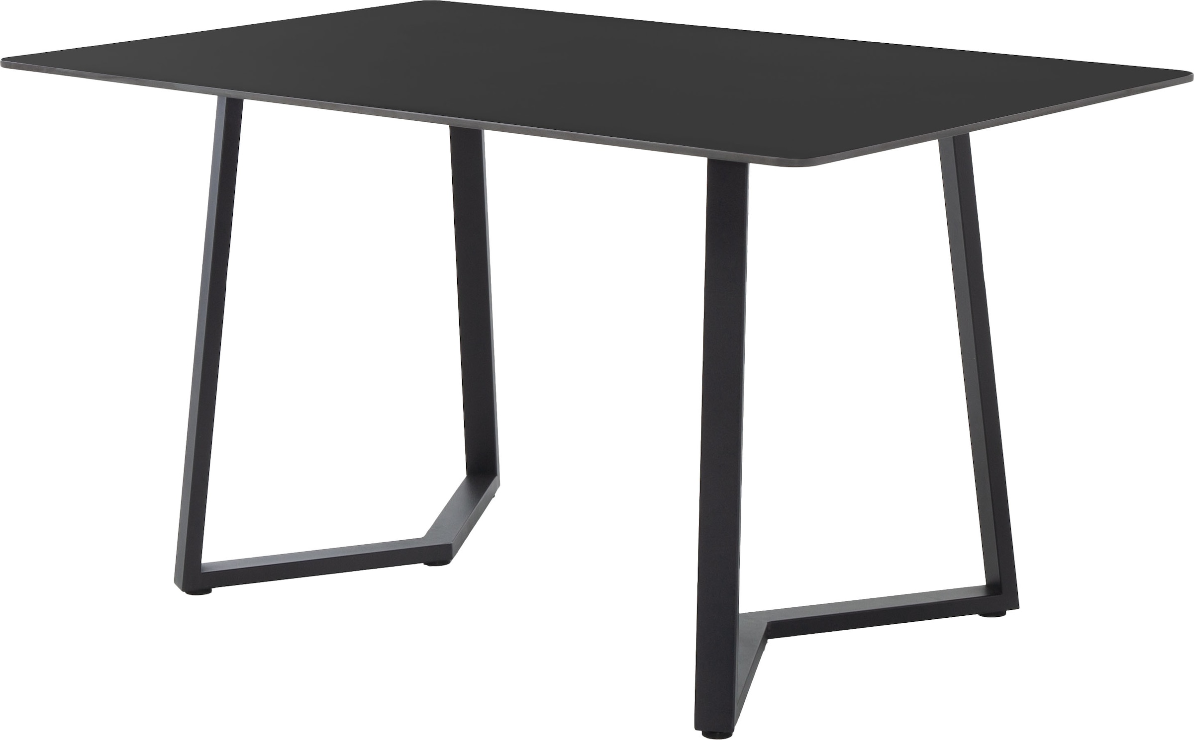 Jockenhöfer Gruppe Ensemble de bancs d'angle »Tisch, Bank und 2 Stühle, Taschenfederkern« Ensemble, 4 tlg. Table (140x90cm) noire, banc et chaises anthracite ou beige