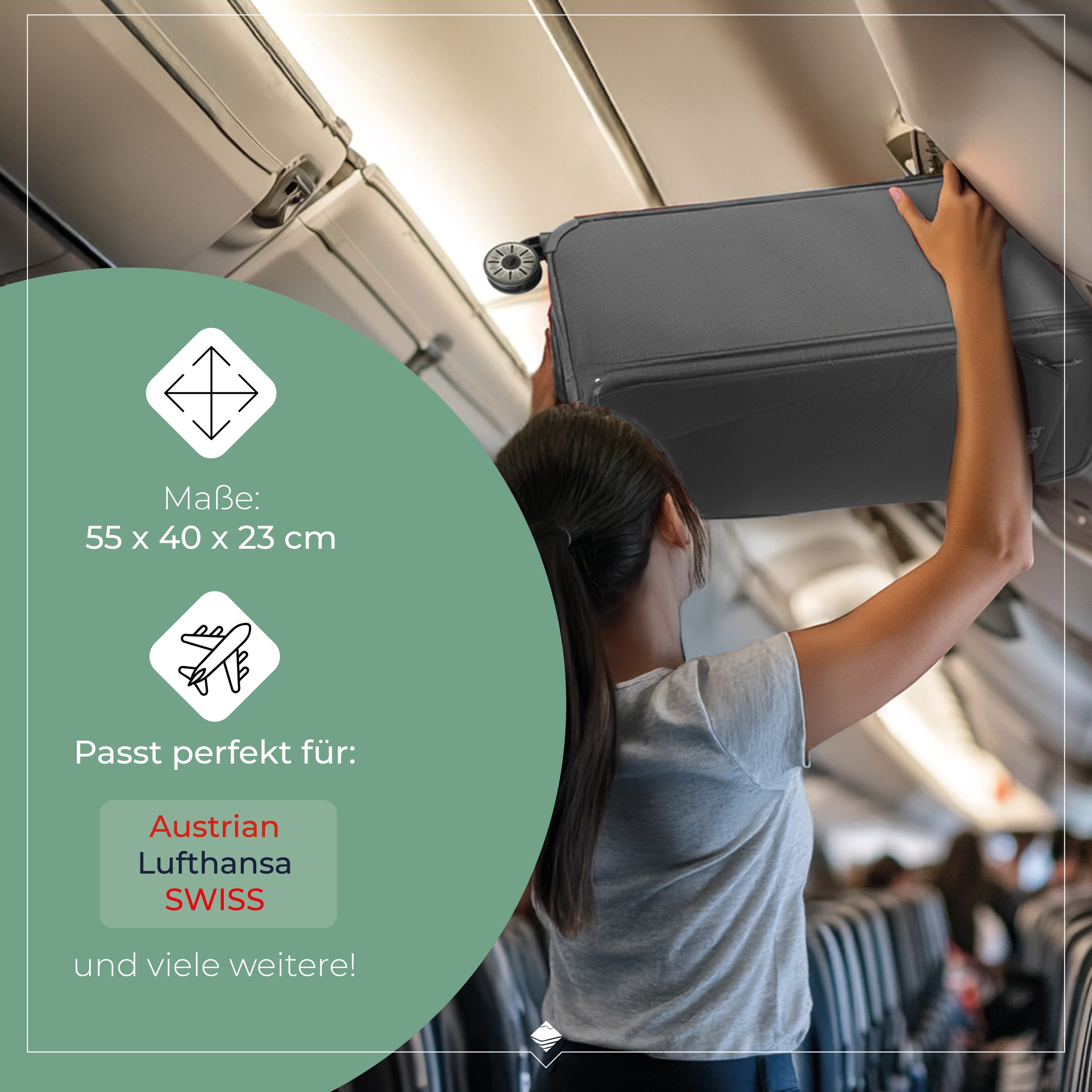 travelite Trolley pour bagages à main »JETPACK Max 4 Cabin Handgepäck Koffer« 41 litre 4 Rollen bagage souple, compatible Ryanair, Condor et de nombreuses compagnies aériennes courantes