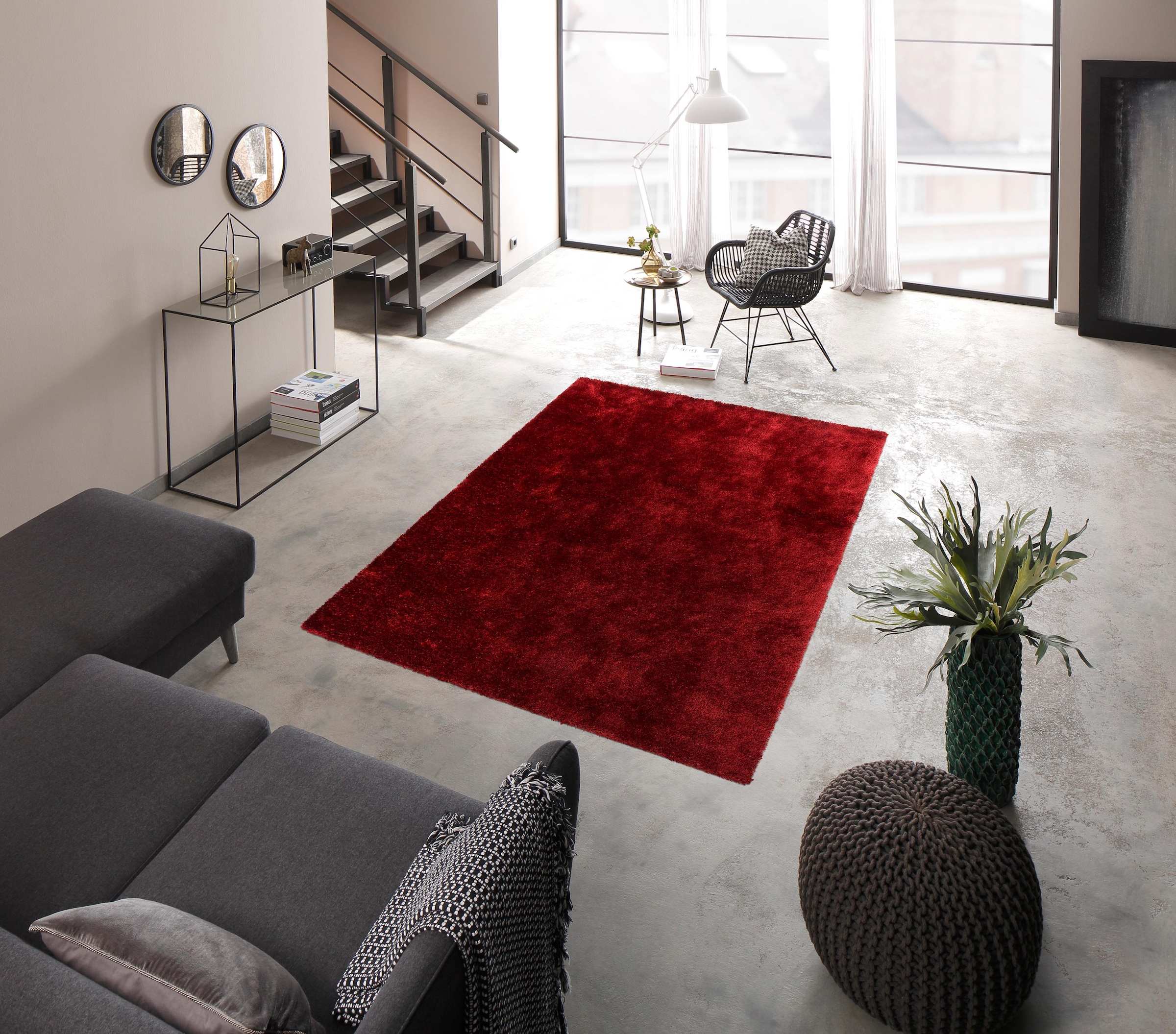 Bruno Banani Teppich »Dana Teppich, besonders weich und kuschelig, Kundenliebling«, rechteckig, 30 mm Höhe, uni, Mikrofaser Teppiche, Wohnzimmer, Schlafzimmer, Esszimmer