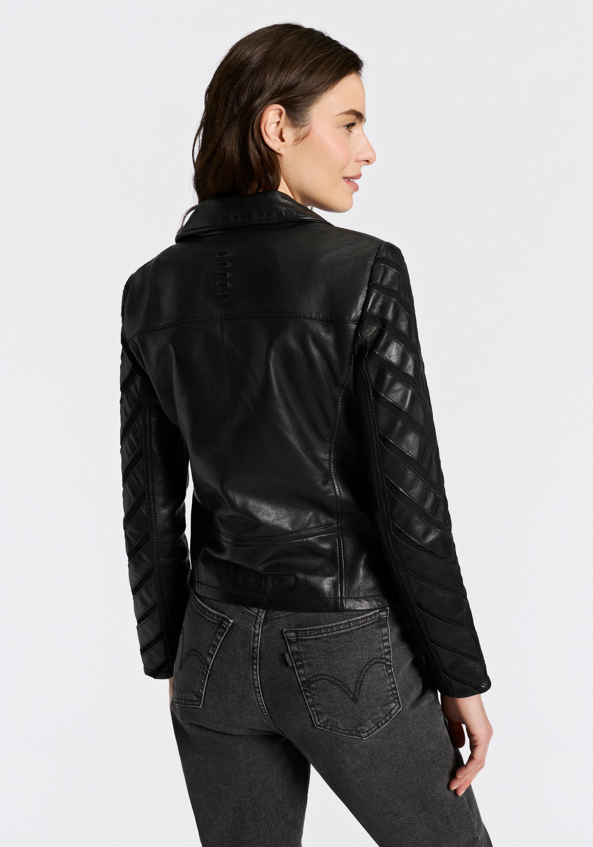 Mauritius Veste en cuir »MWCady« mit Mesh-Einsätzen an den Ärmeln