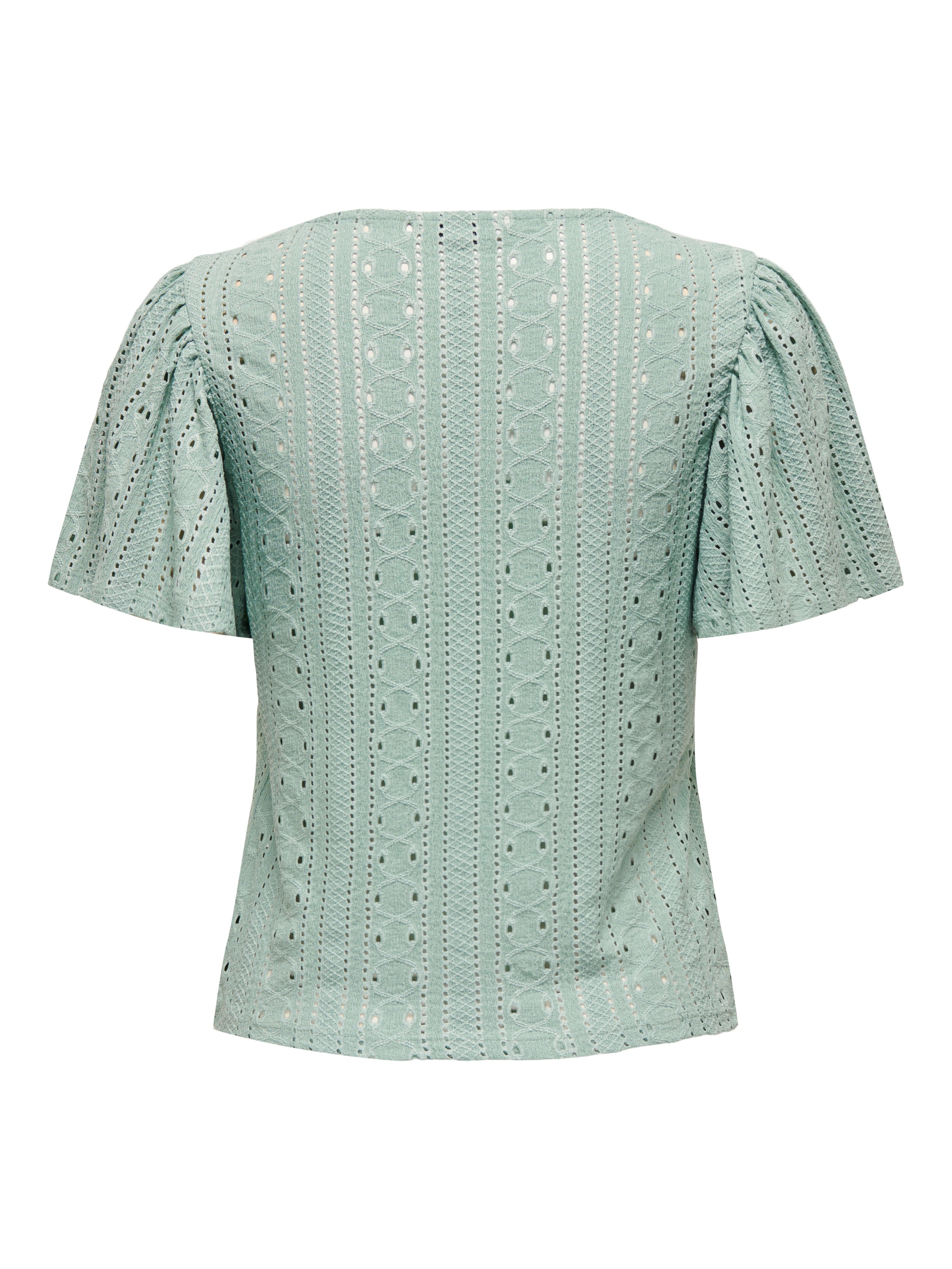 ONLY Kurzarmshirt »ONLRIVERSIDE – Shirt mit voluminösem Armschnitt für Alltag«, regular fit, modisch, Jersey, Materialmix, Rundhals