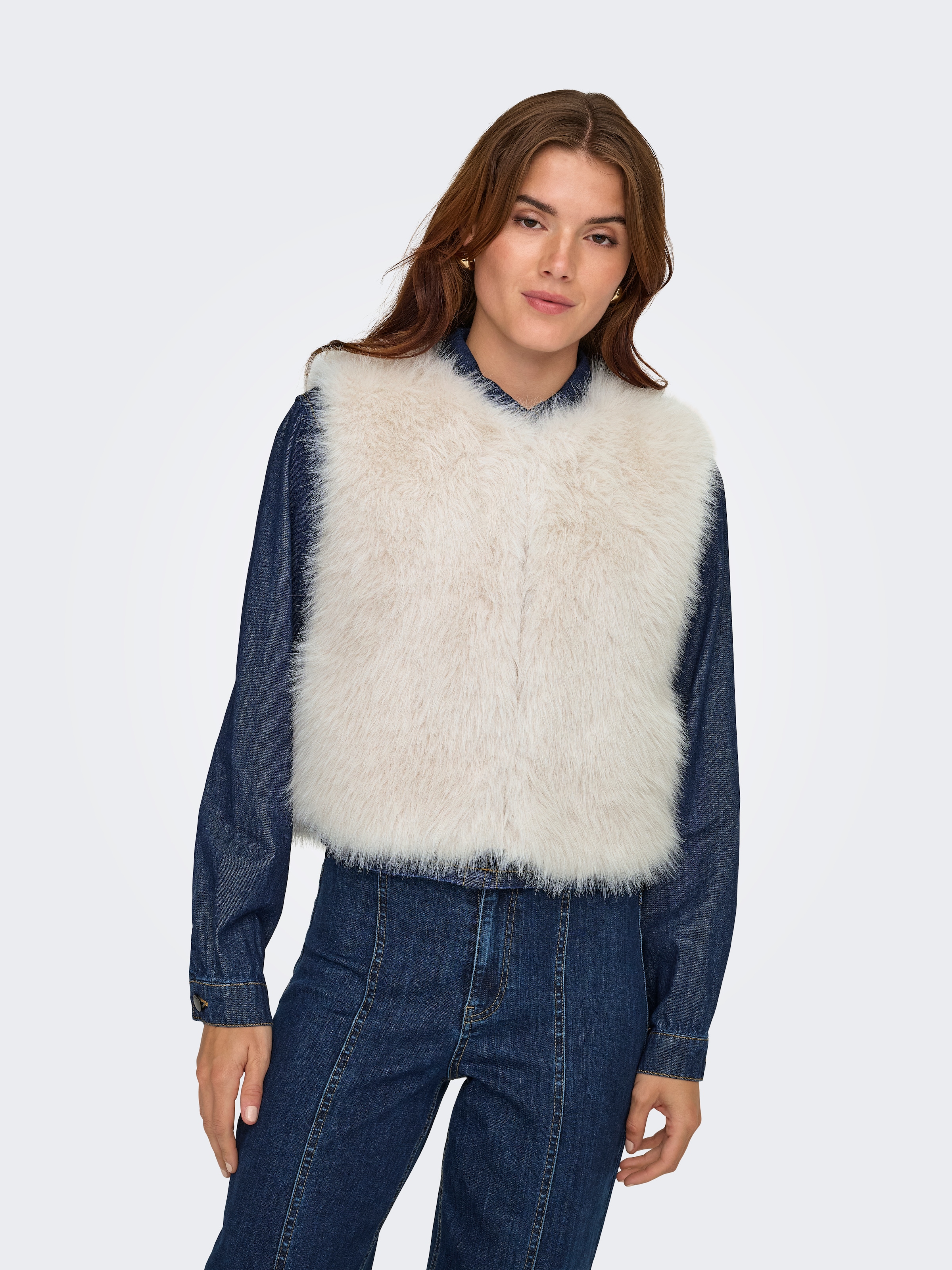 Image of JDY Fellimitatweste "JDYORA FAUX FUR WAISTCOAT OTW QIQ NOOS" Kunstfaser