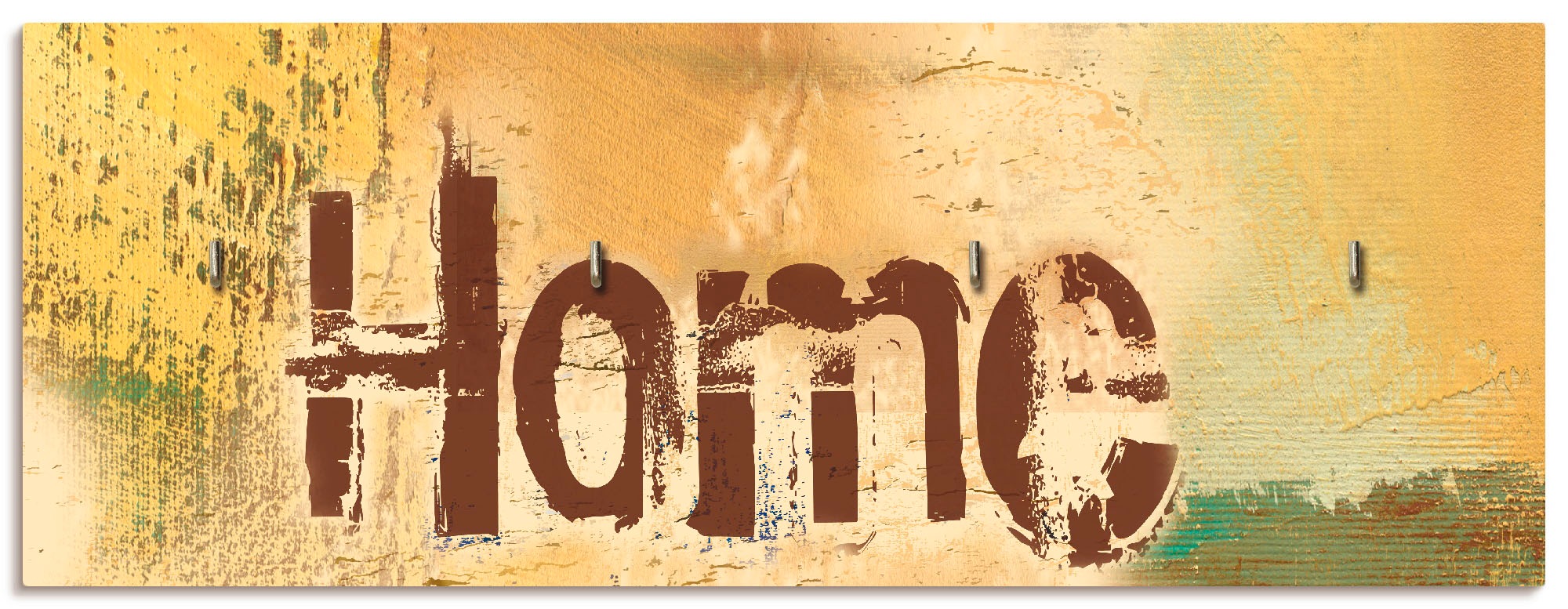 Image of Artland Hakenleiste »Willkommen in unserem Zuhause«, aus Holz mit 4 Schlüsselhaken – Schlüsselboard, Schlüsselbretter, Schlüsselhalter, Schlüsselaufhänger für den Flur – Stil: Modern bei Ackermann Versand Schweiz