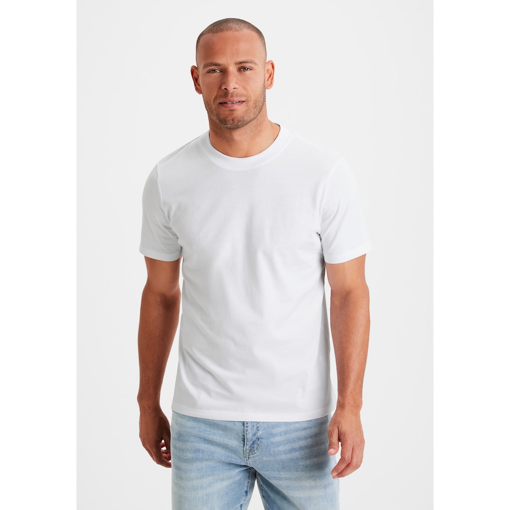 KangaROOS T-Shirt, (2er-Pack), Freizeitshirt mit Kurzarm, Rundhals aus reine Baumwolle