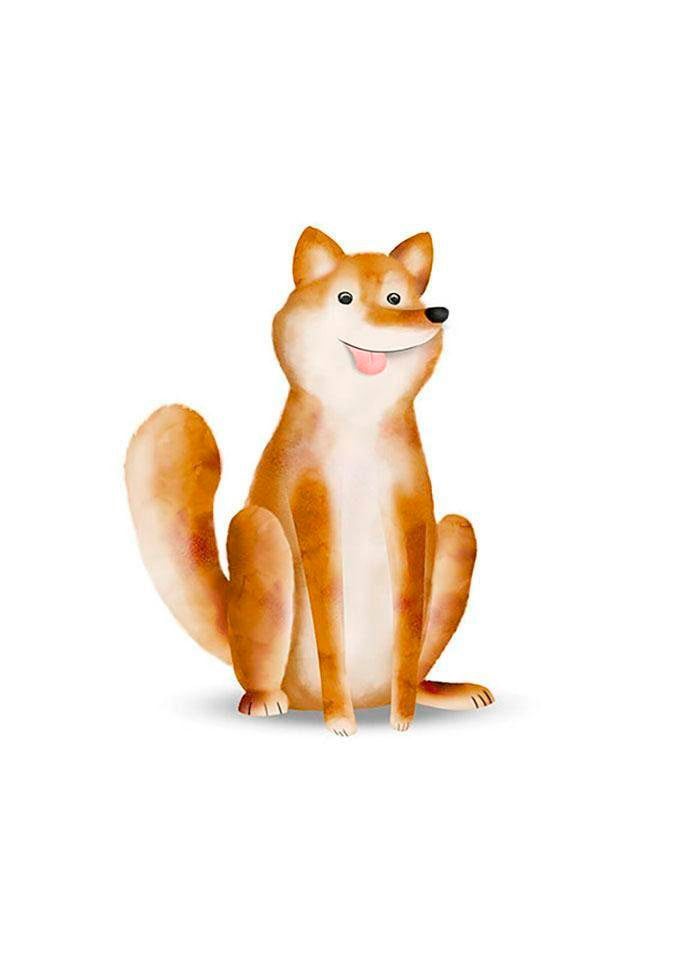 Image of Komar Bild "Cute Animal Dog" Tiere 1 Stk. tlg. Wandbild zur Dekoration - ohne Rahmen