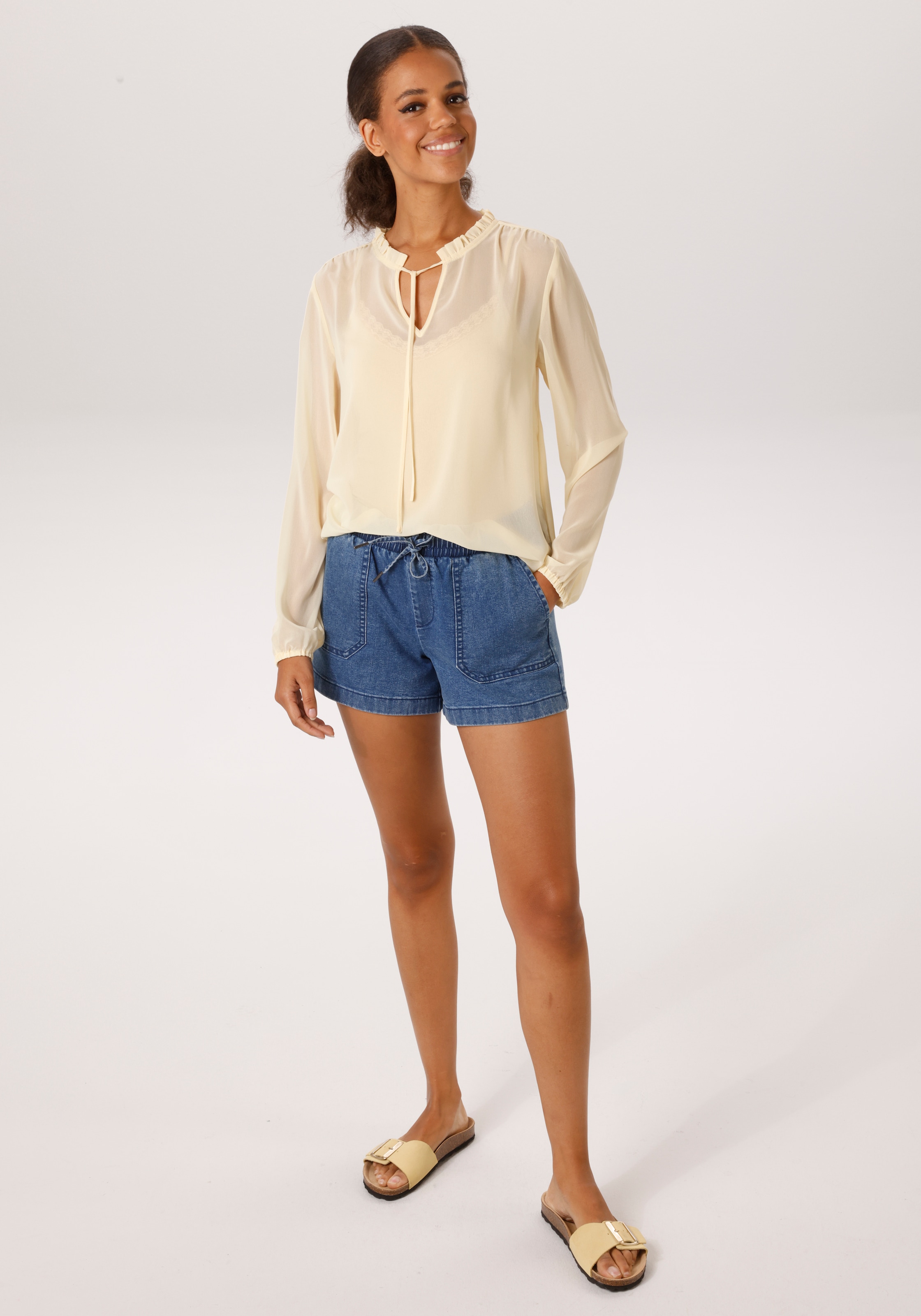 Aniston CASUAL Blouse à enfiler Dans les tons pastel tendance