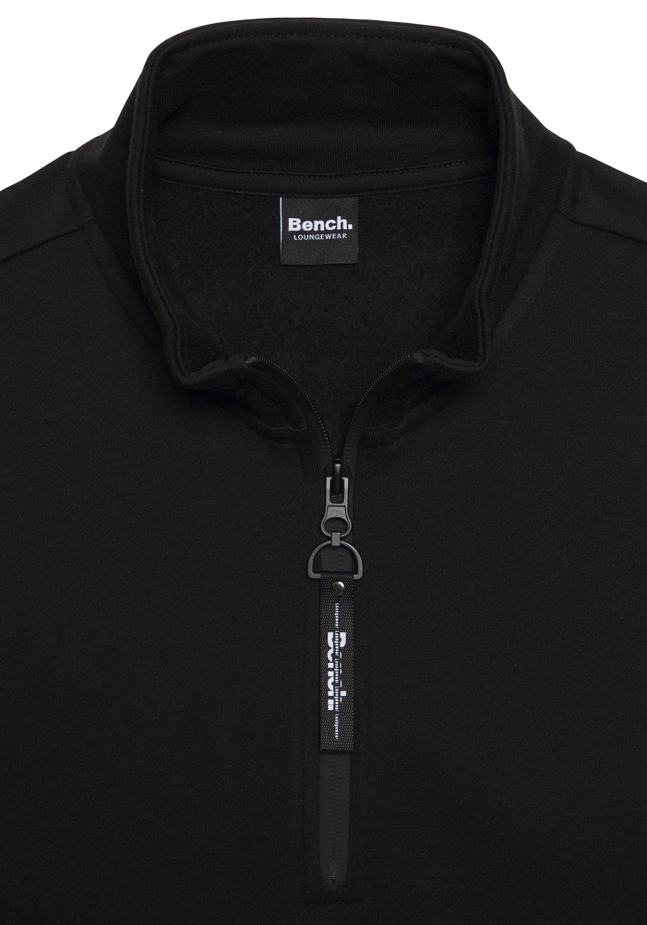 Bench. Loungewear Sweatshirt, mit Logoschriftzug und Reissverschluss