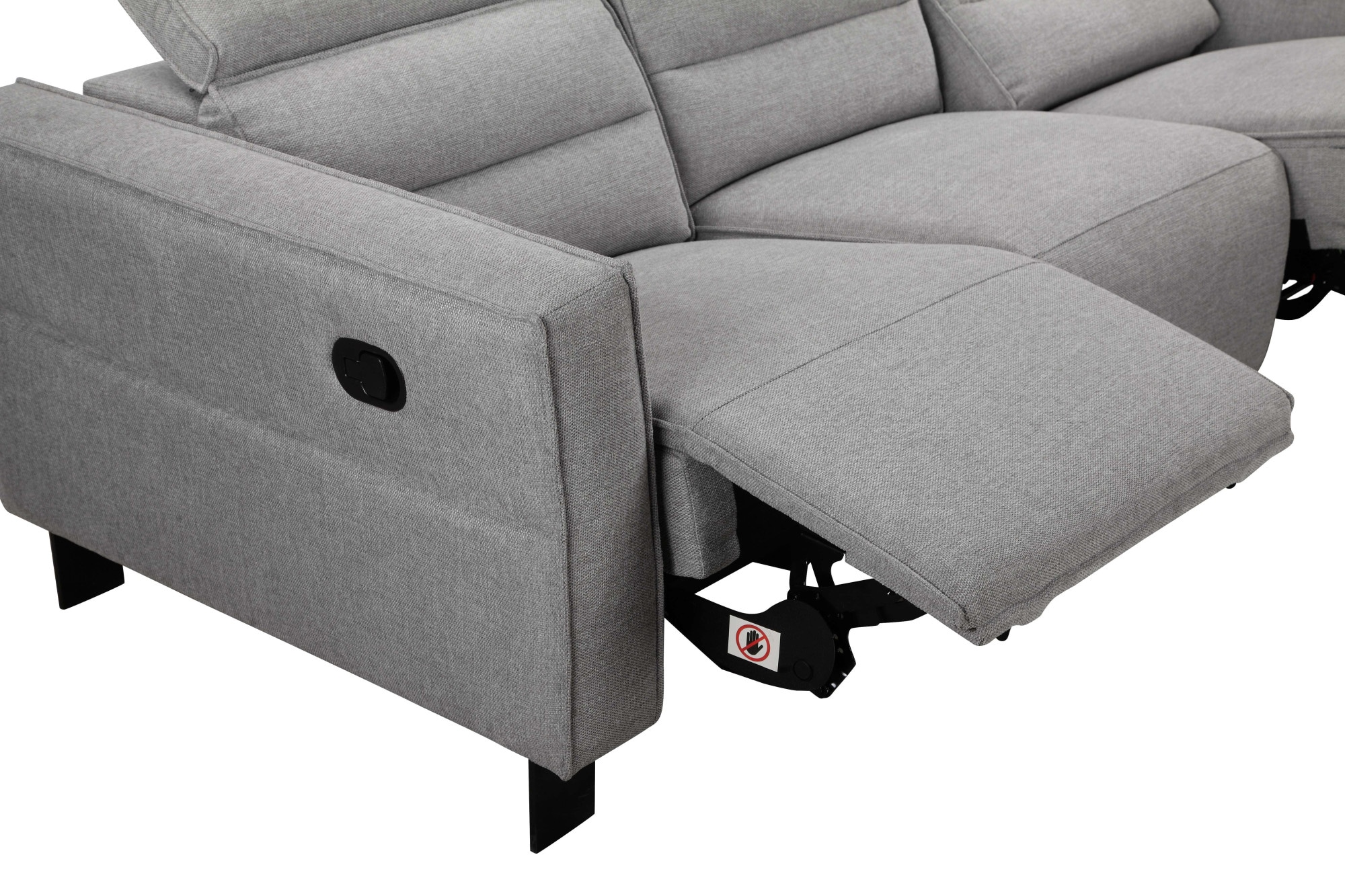 GOODproduct 3-places »Carpari Webstoff, 224 cm, man./elektr. Relaxfunktion« (USB A/C), ainsi que réglage de la tête