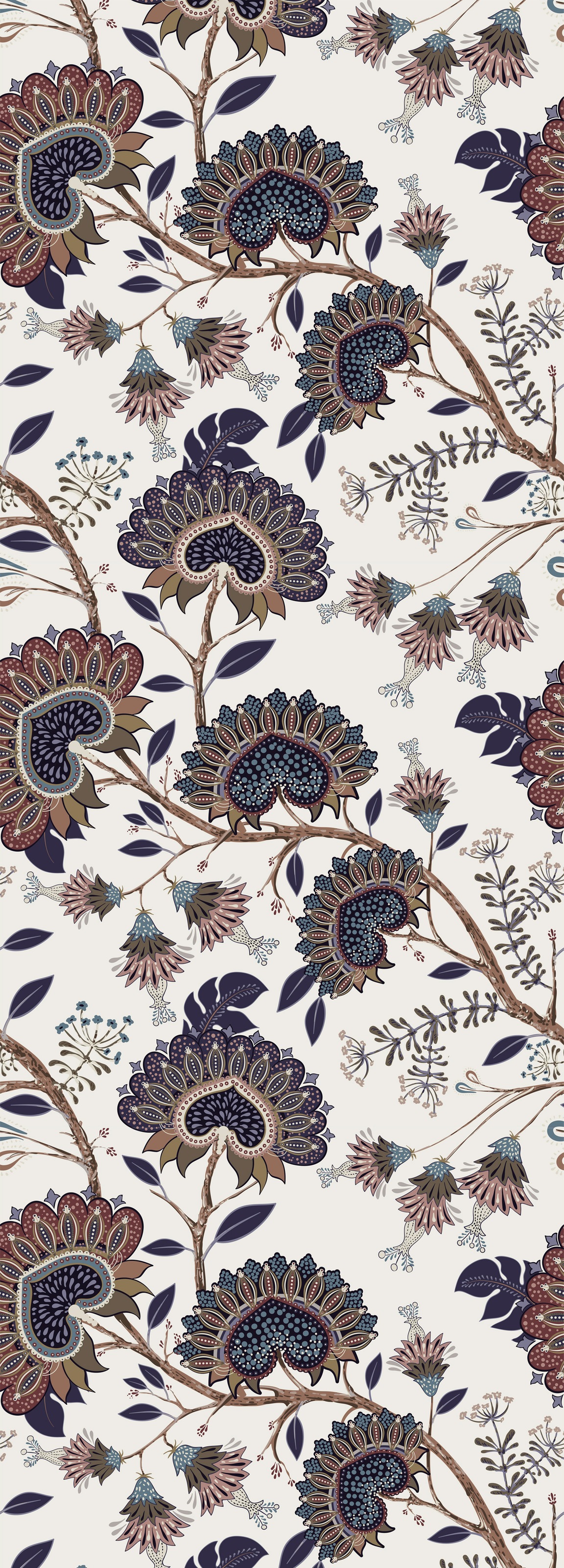 Image of queence Vinyltapete "Georgina" Motiv bedruckt botanisch floral gemustert natürlich glatt 90x250cm, selbstklebend, kinderleichte Anbringung, Sticker