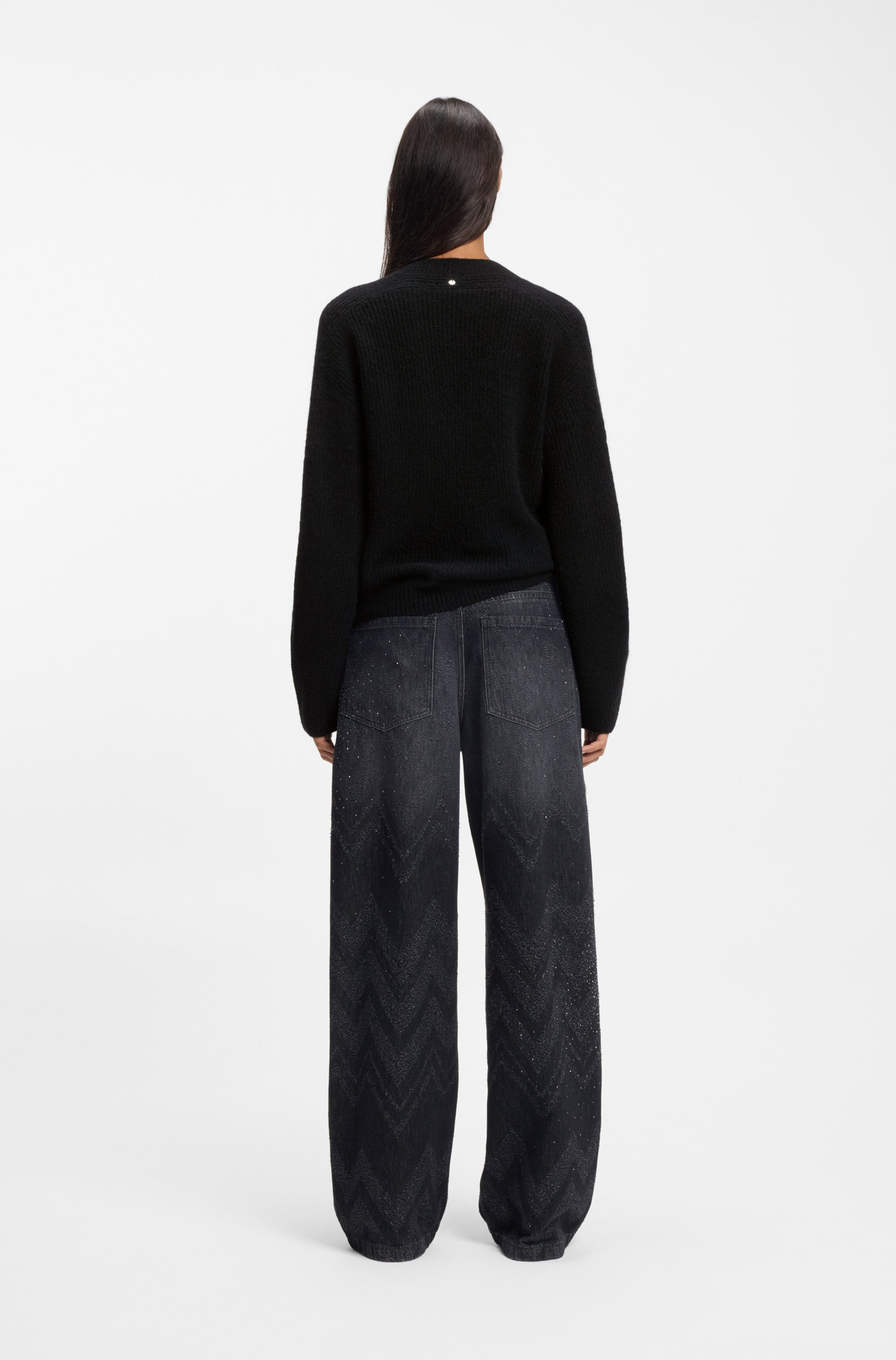 BOSS ORANGE Strickpullover »Fenne Premium Damenmode« mit Ajourlochmuster